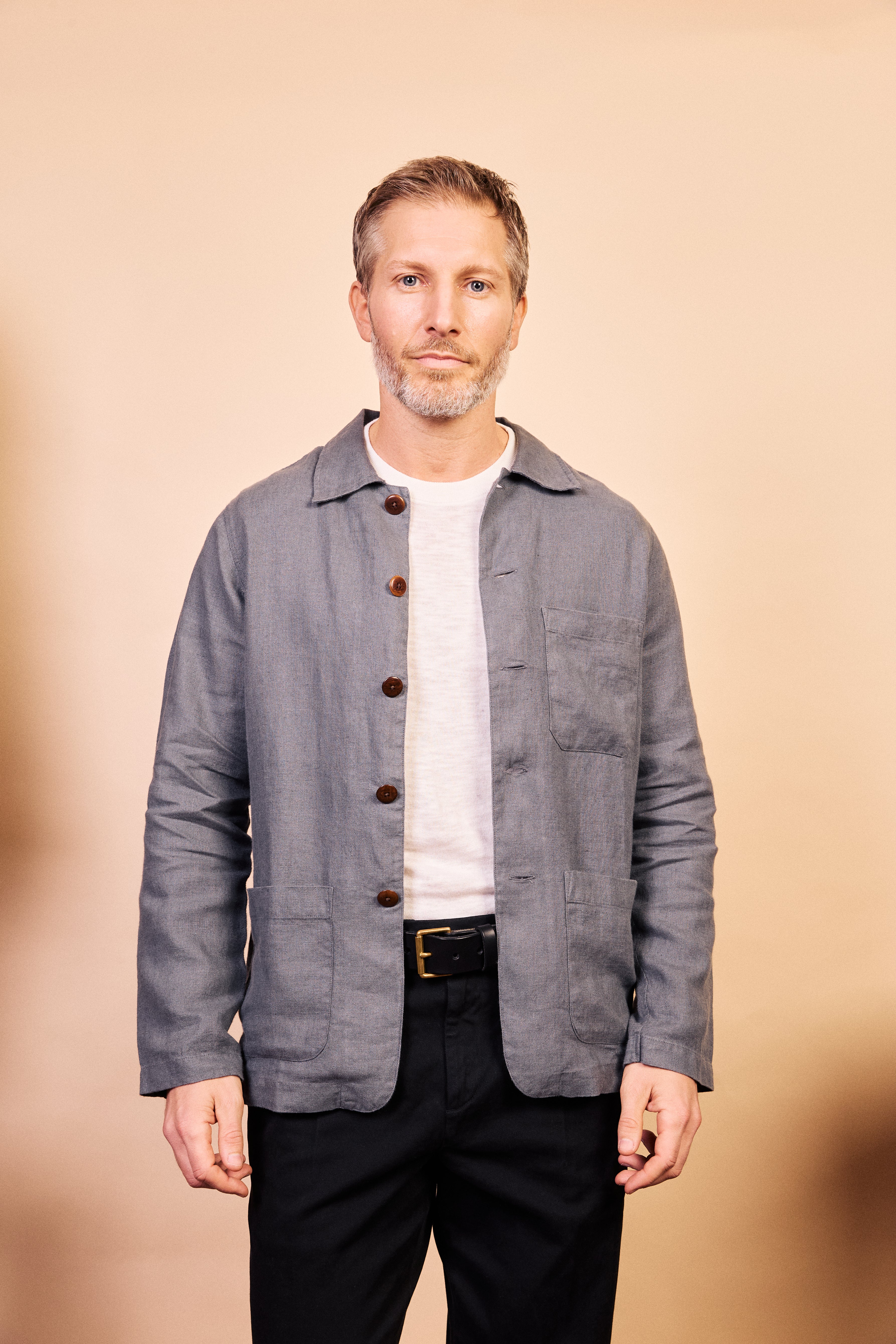 Burrows & Hare Linen Iffley Jacket - Charcoal