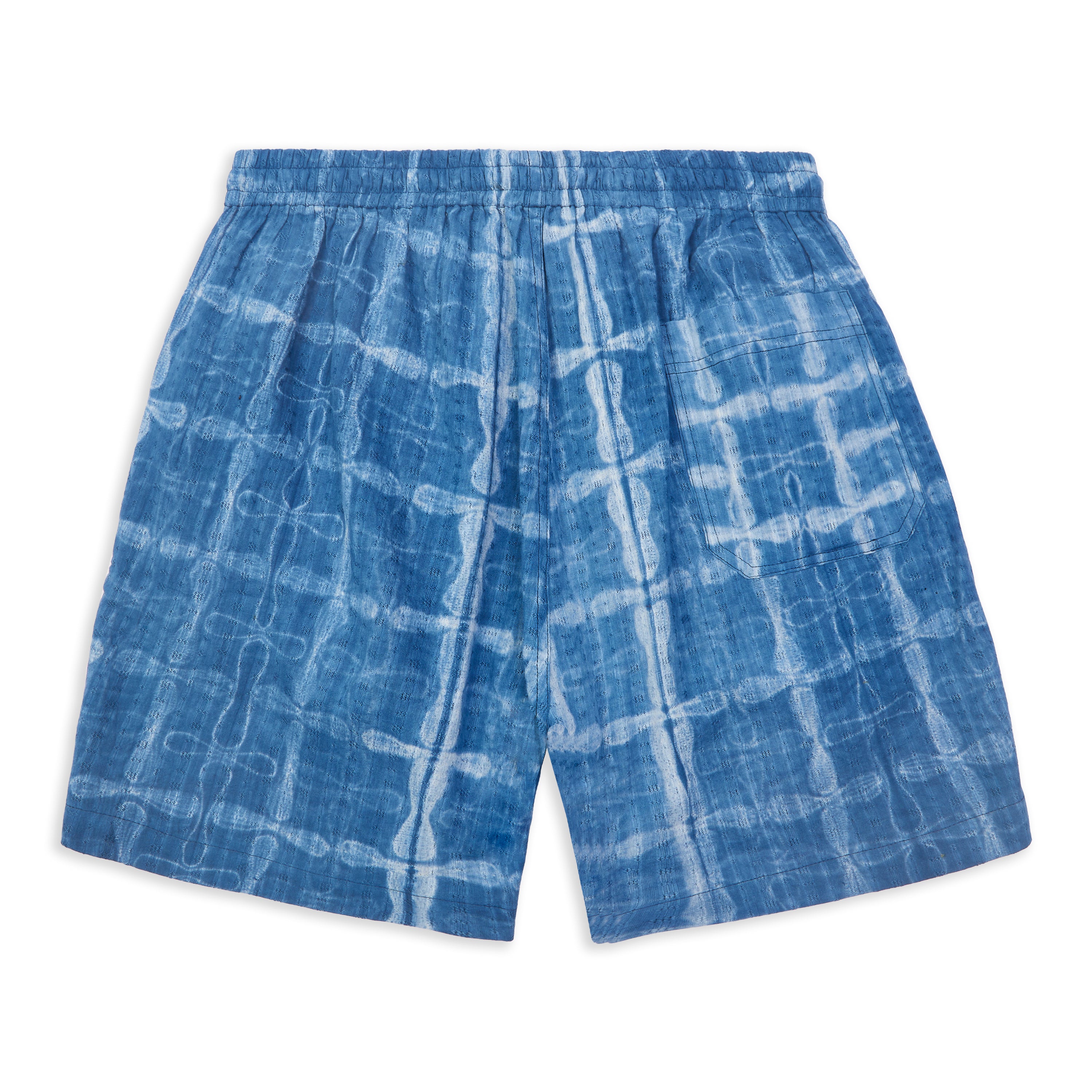 Artisan-crafted Kardo shorts in Shibori Indigo, full cotton comfort and style.