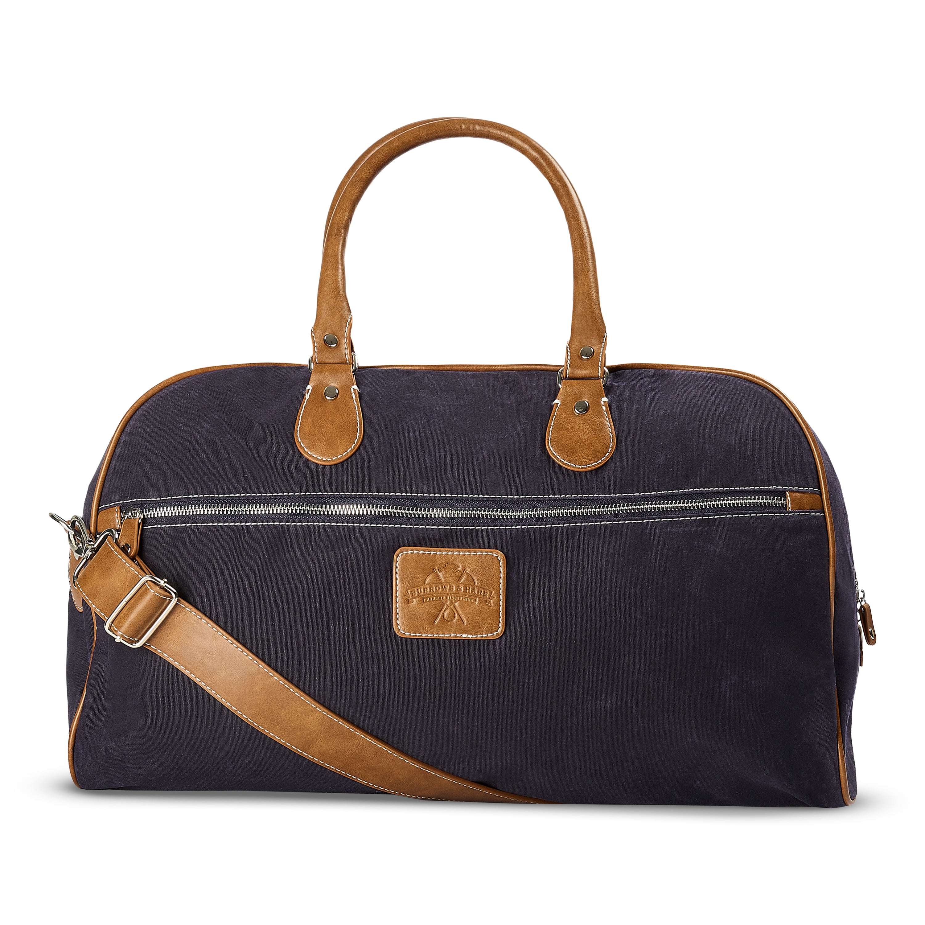 Waxed Cotton Canvas Duffle Bag - Navy