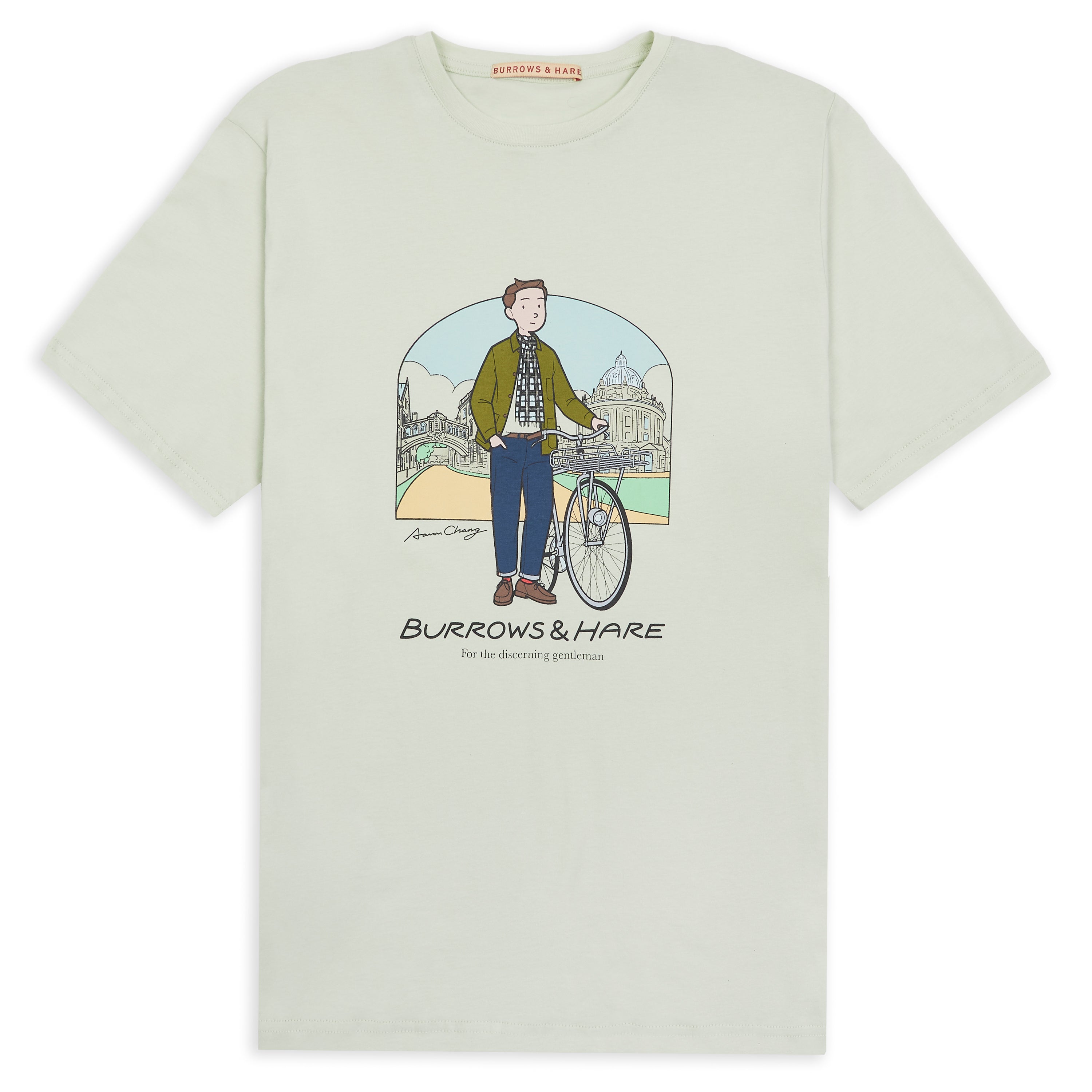 Burrows & Hare Organic Egyptian Cotton Printed T-Shirt - Sage Lily