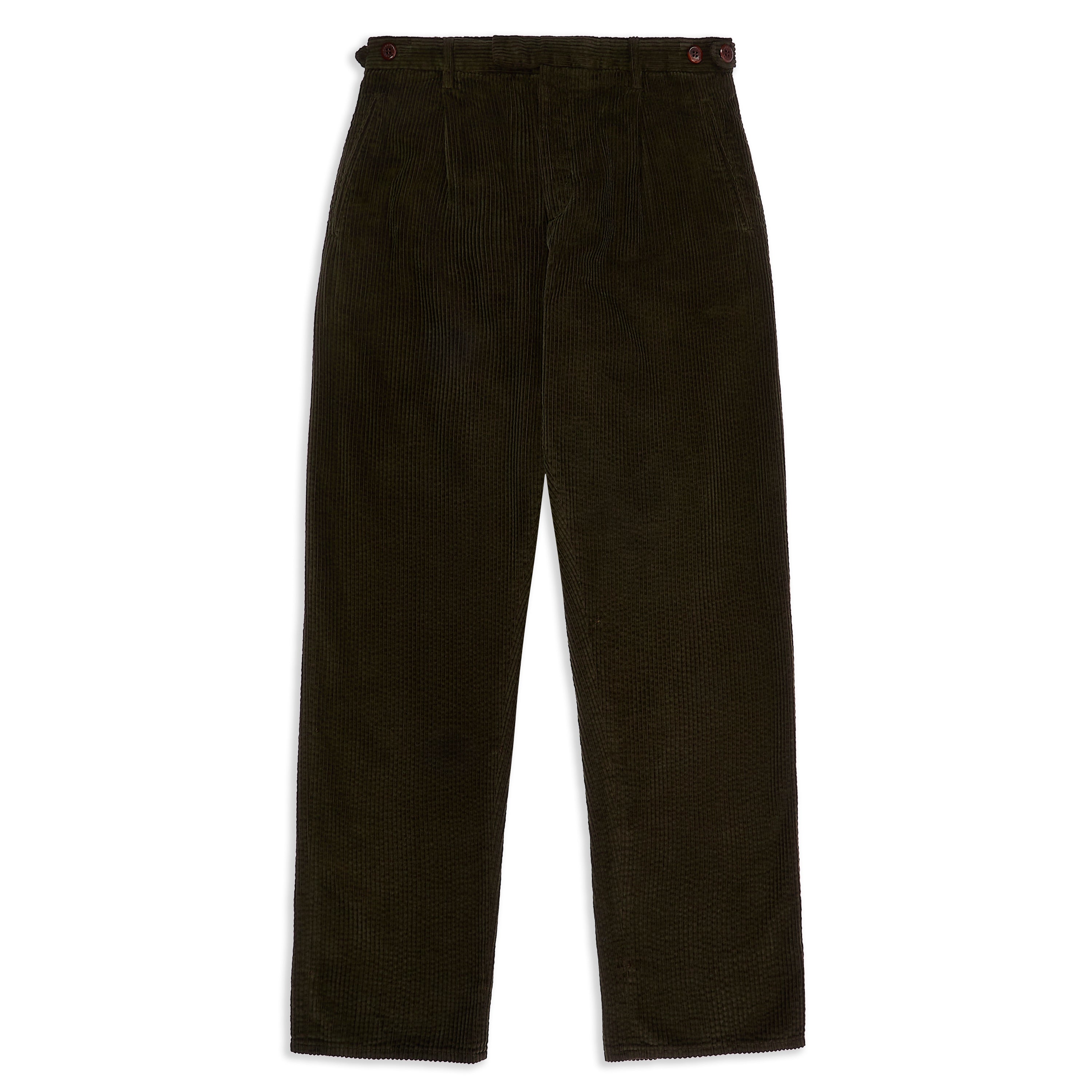 Burrows & Hare Trouser Pleated Corduroy Green