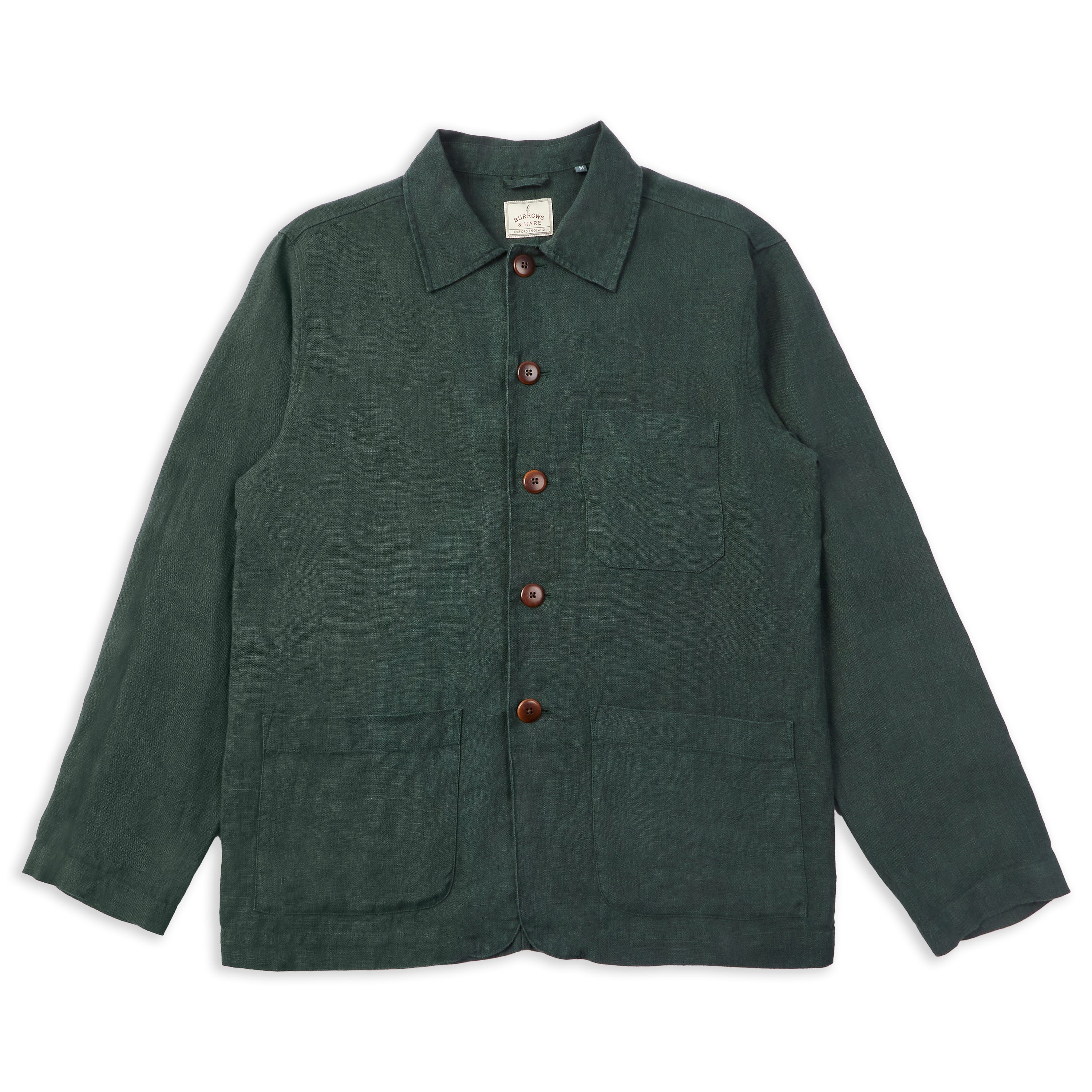 Linen Iffley Jacket - Eucalyptus | Burrows & Hare