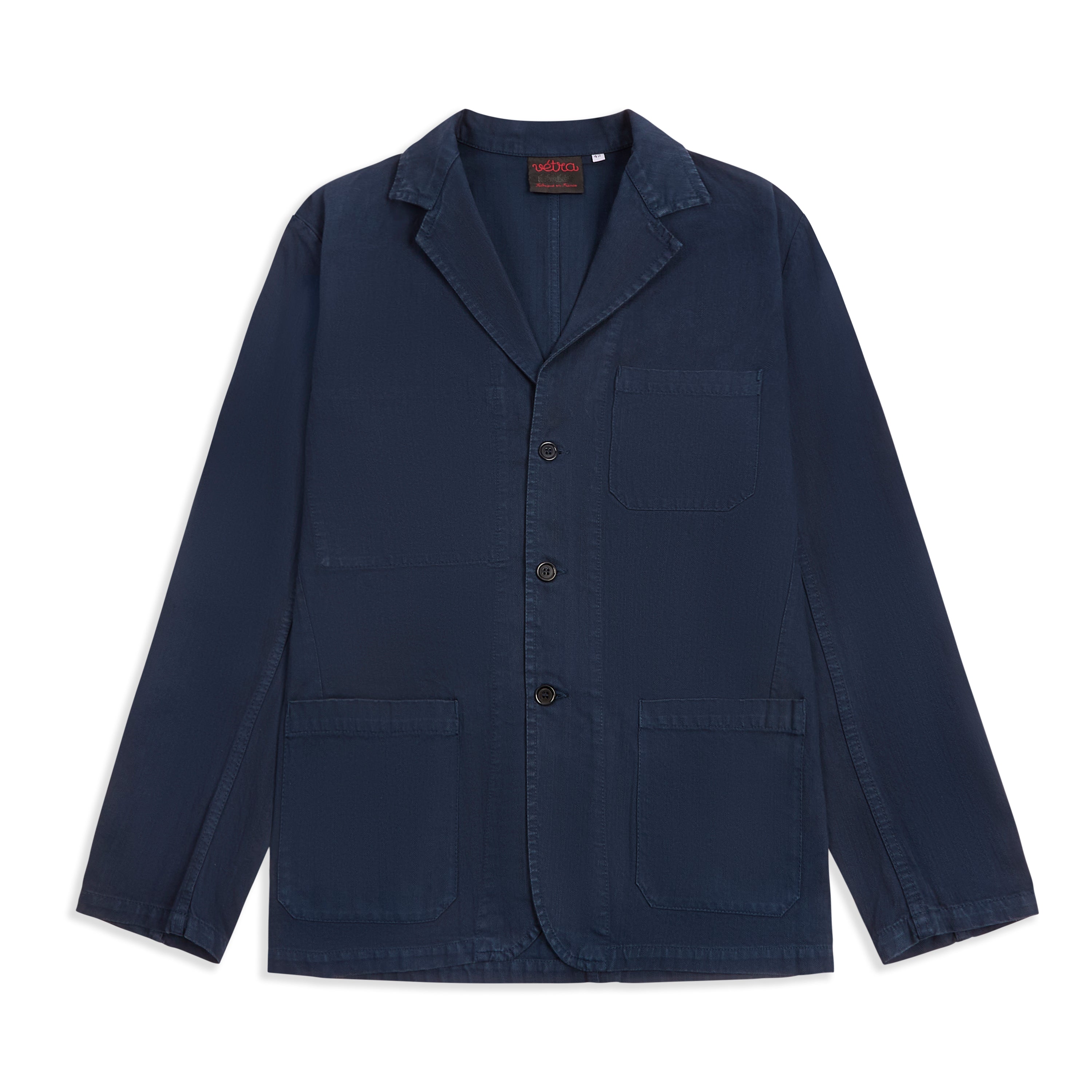 Herringbone Blazer - Navy