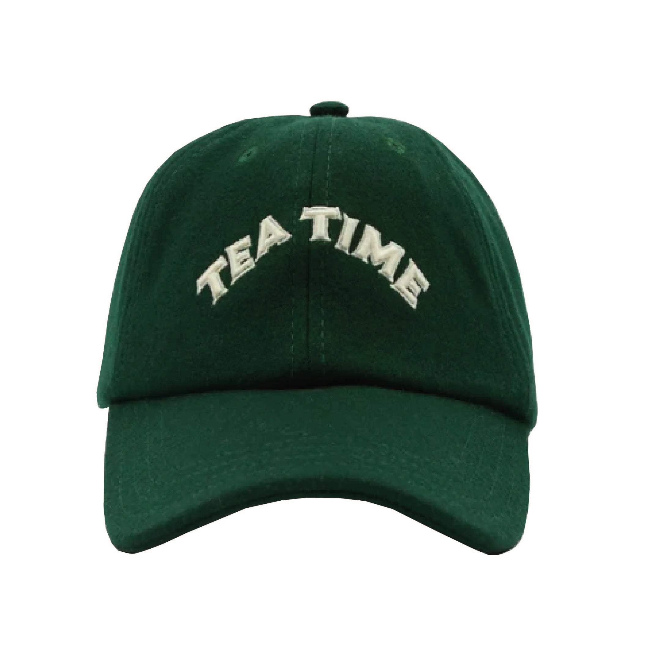 'Tea Time' Wool Baseball Cap - Forest Green