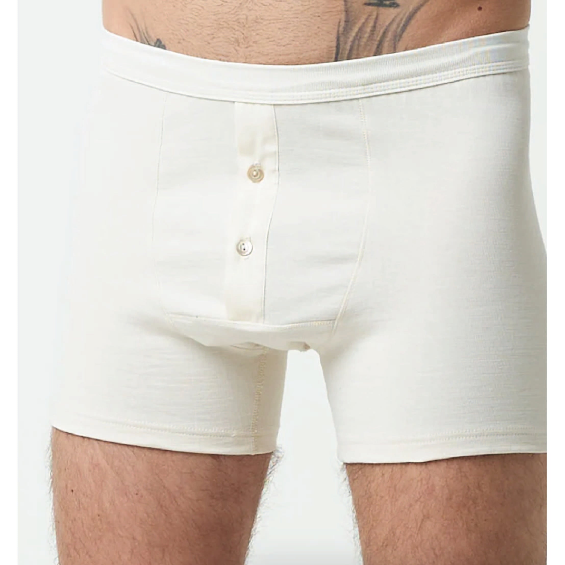 Loopwheeled Mid-Weight Button Fly Boxer - Nature