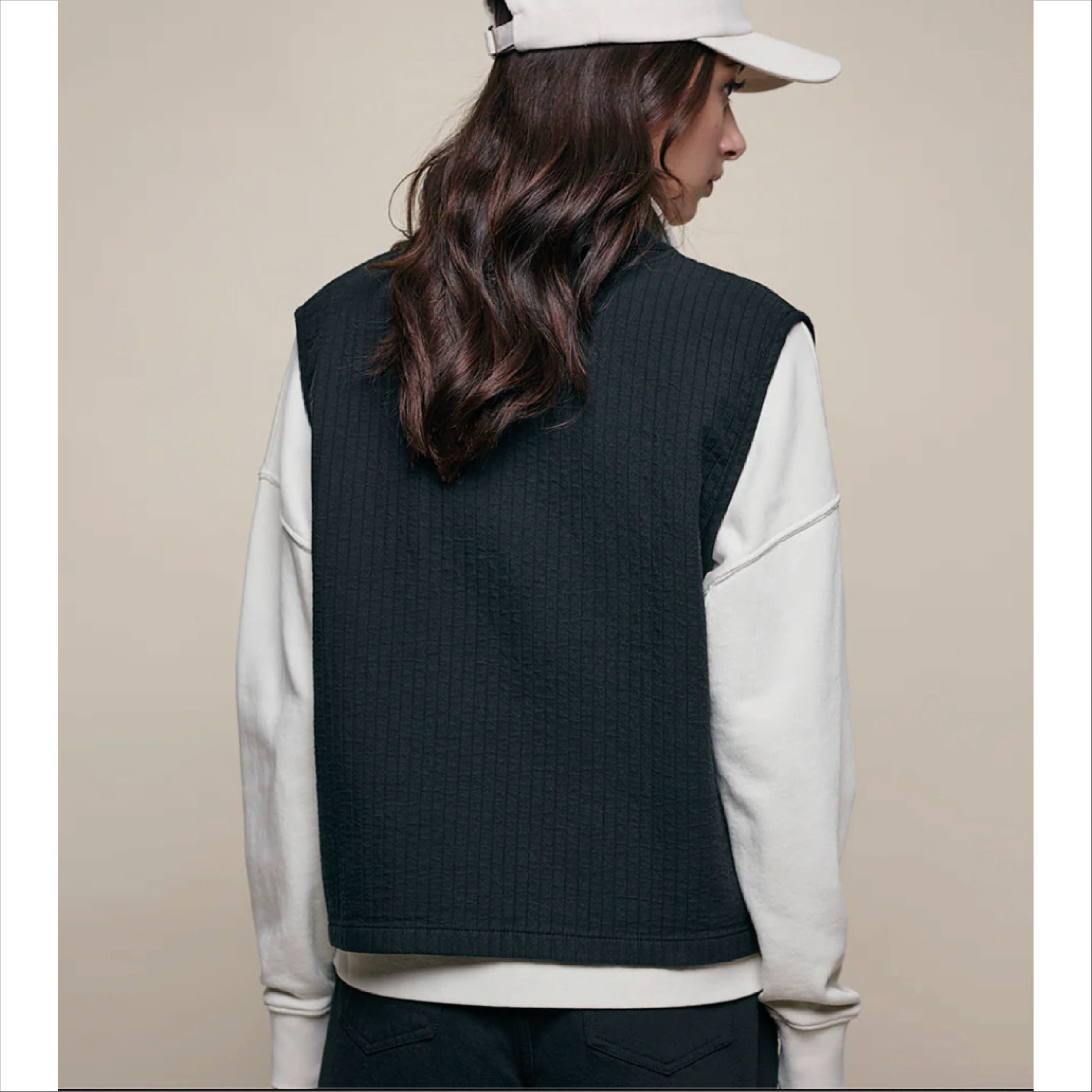Padded Cotton Women's Vest - Charcoal