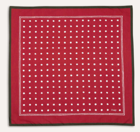 Red Polka Dot Print Bandana
