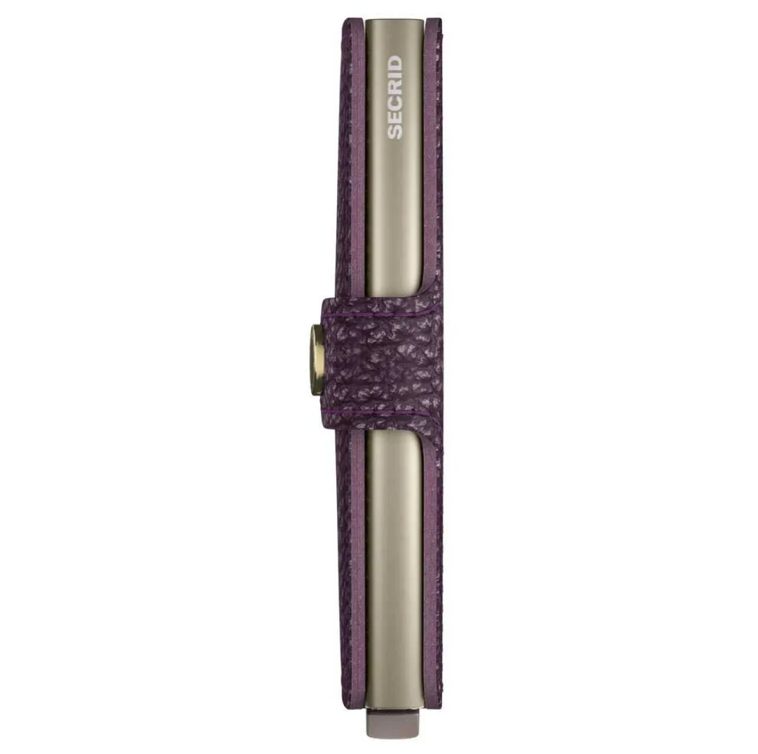 Secrid RFID Miniwallet in Pebble Grain Leather Grape — view 3 of 5 | Burrows & Hare