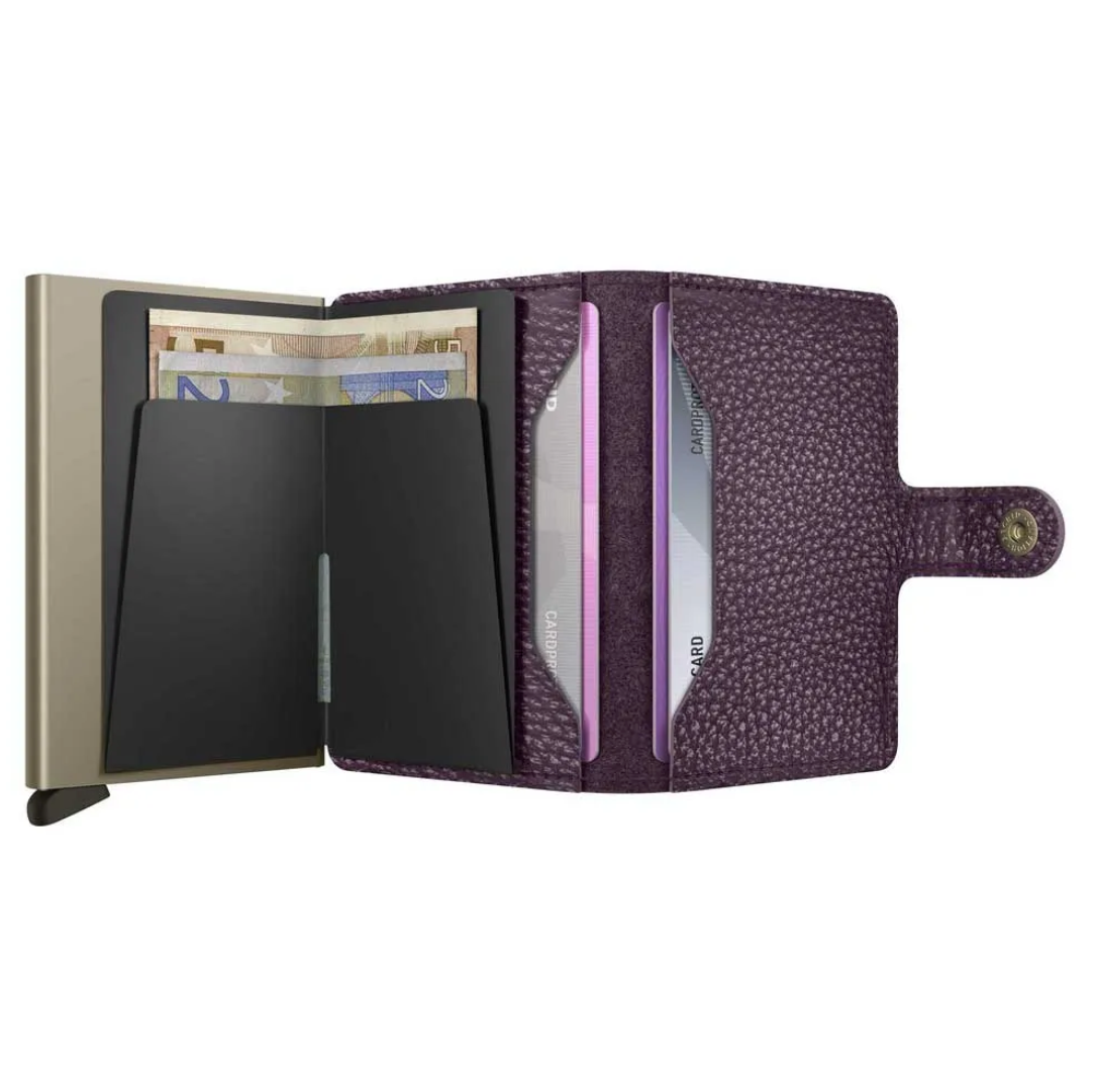 Secrid RFID Miniwallet in Pebble Grain Leather Grape — view 5 of 5 | Burrows & Hare