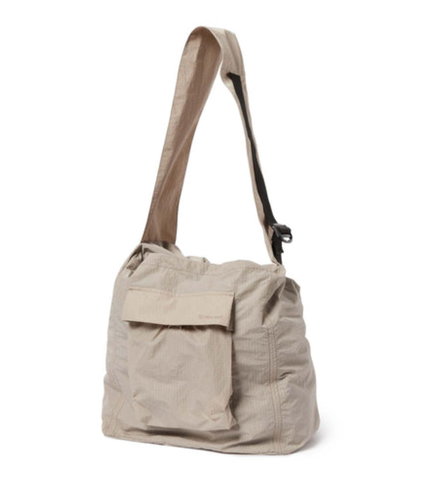 Snow Peak Ripstop Wrap Cross Bag - Greige in Greige — view 1 of 4 | Burrows & Hare