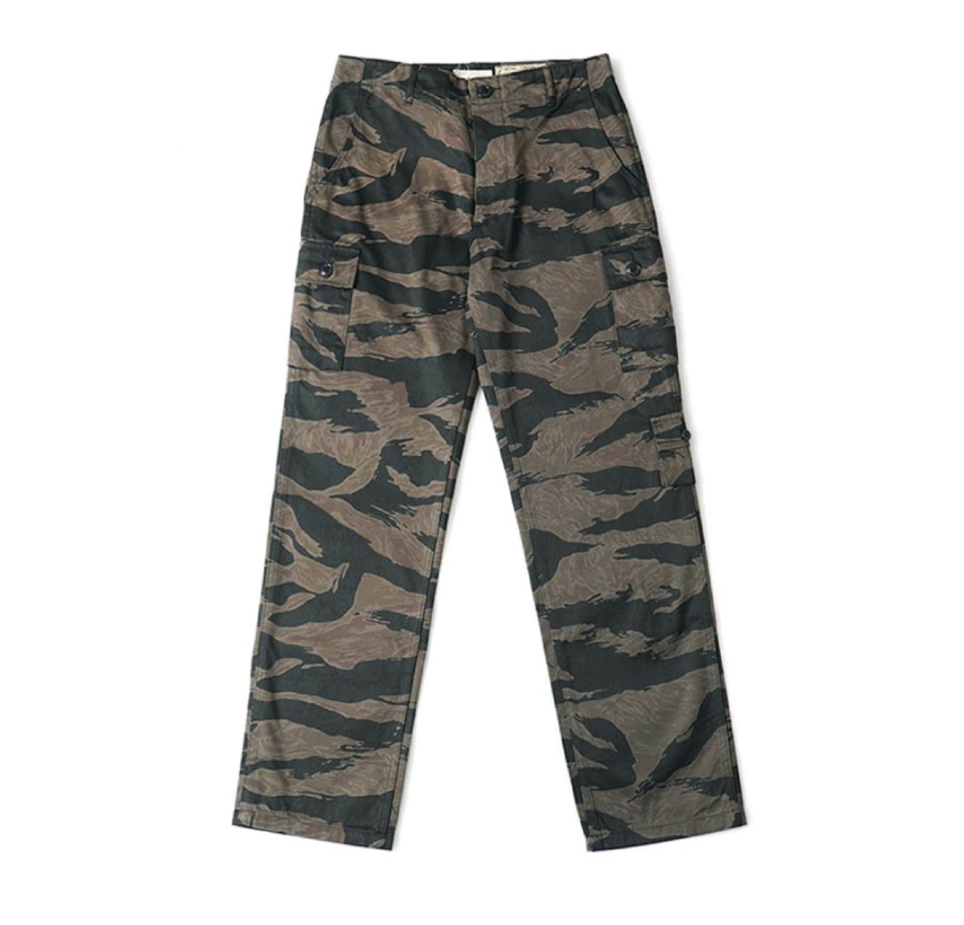 Black Tiger Pattern Trousers by Buzz Rickson's, crafted in 100% cotton.