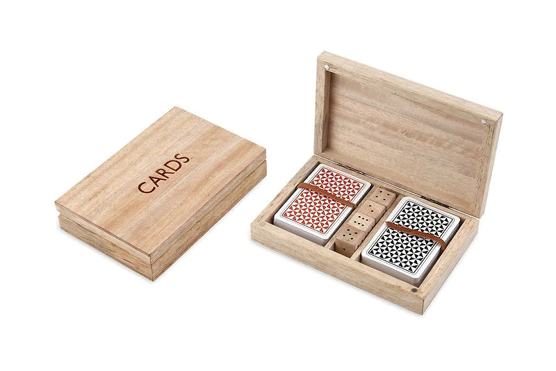 Wood Card & Dice Set