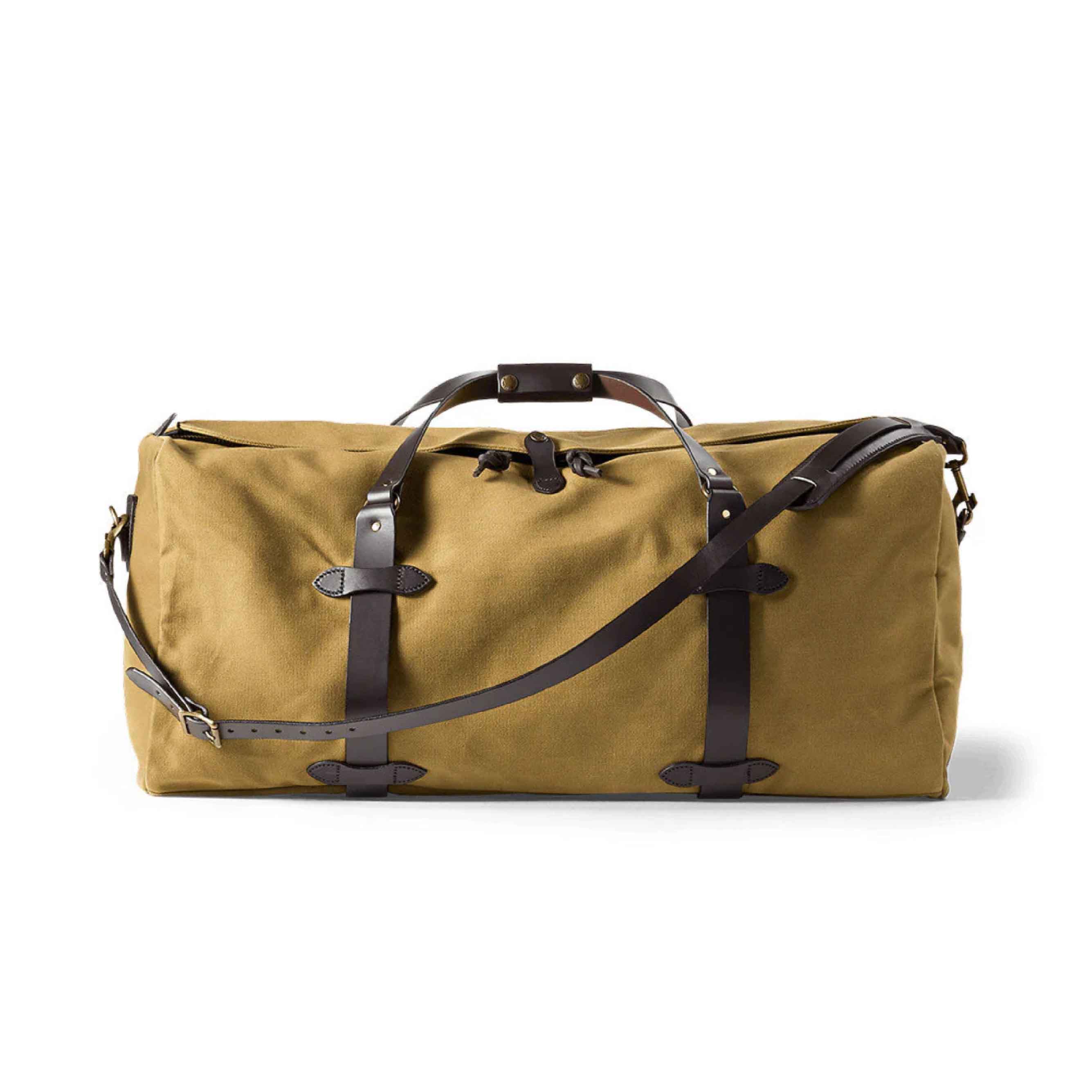 Large Rugged Twill Duffle Bag - Tan