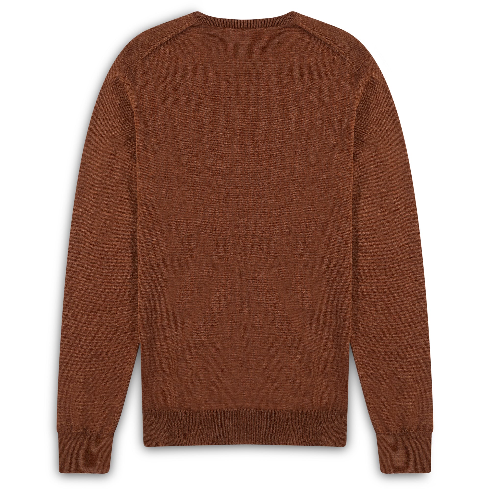 Burrows & Hare Scottish Merino Wool Crew Neck Jumper - Tiger Brown - Burrows and Hare