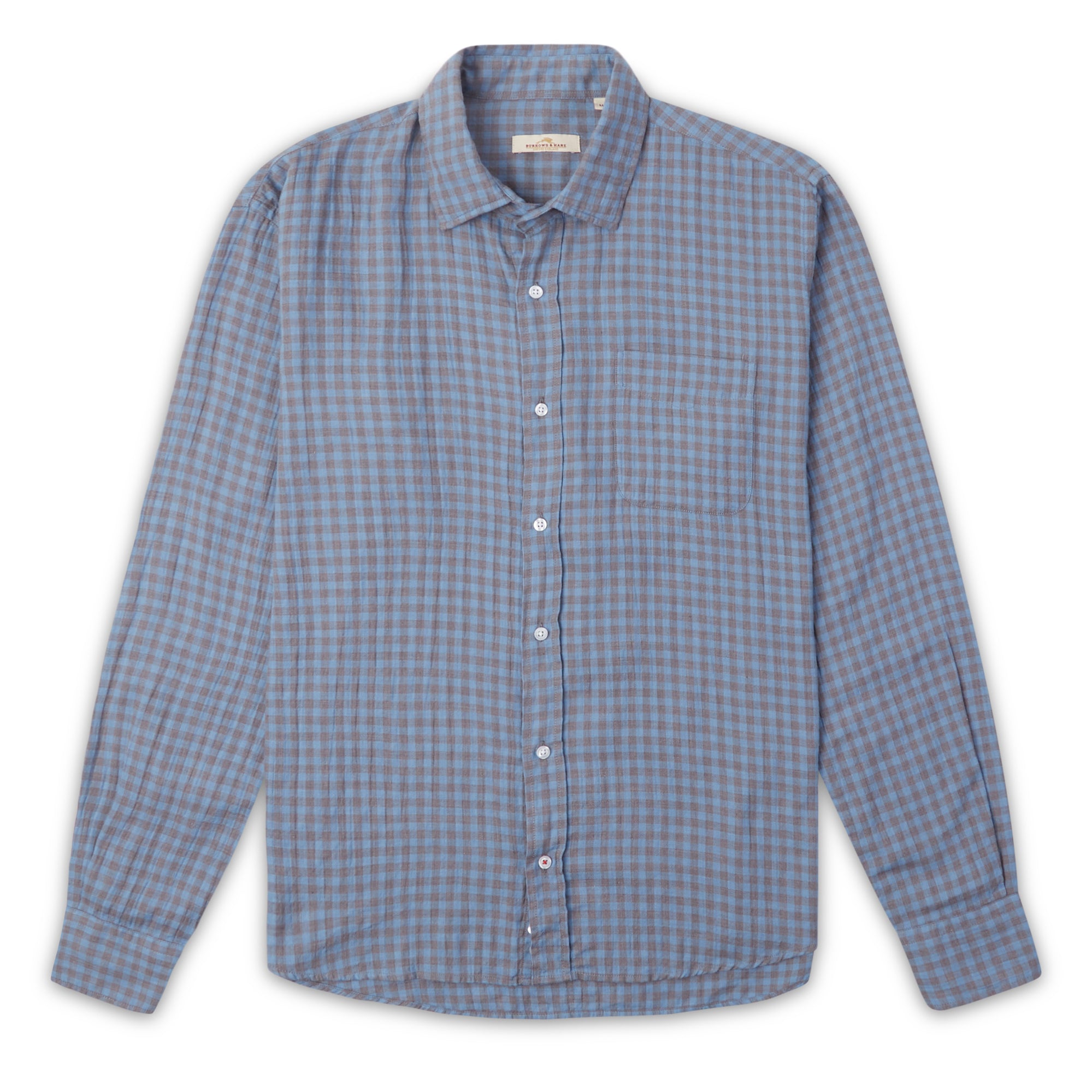 Burrows & Hare Gingham Shirt - Blue - Burrows and Hare