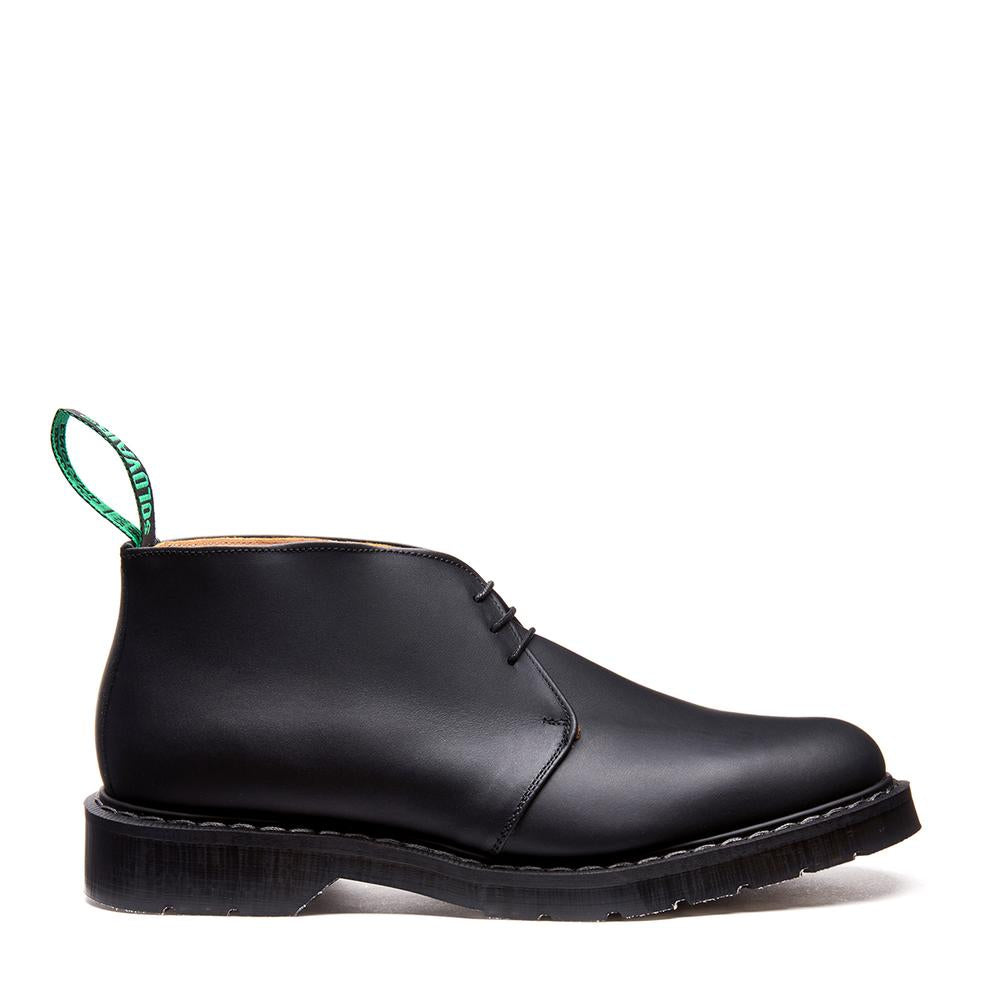 Solovair Black greasy 3 Eye Chukka Boot - Black Greasy - Burrows and Hare