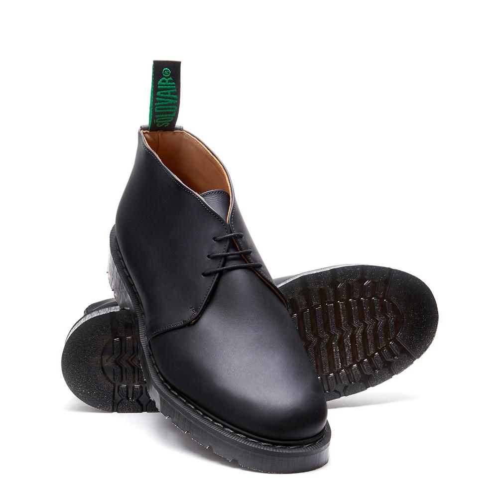 Solovair Black greasy 3 Eye Chukka Boot - Black Greasy - Burrows and Hare