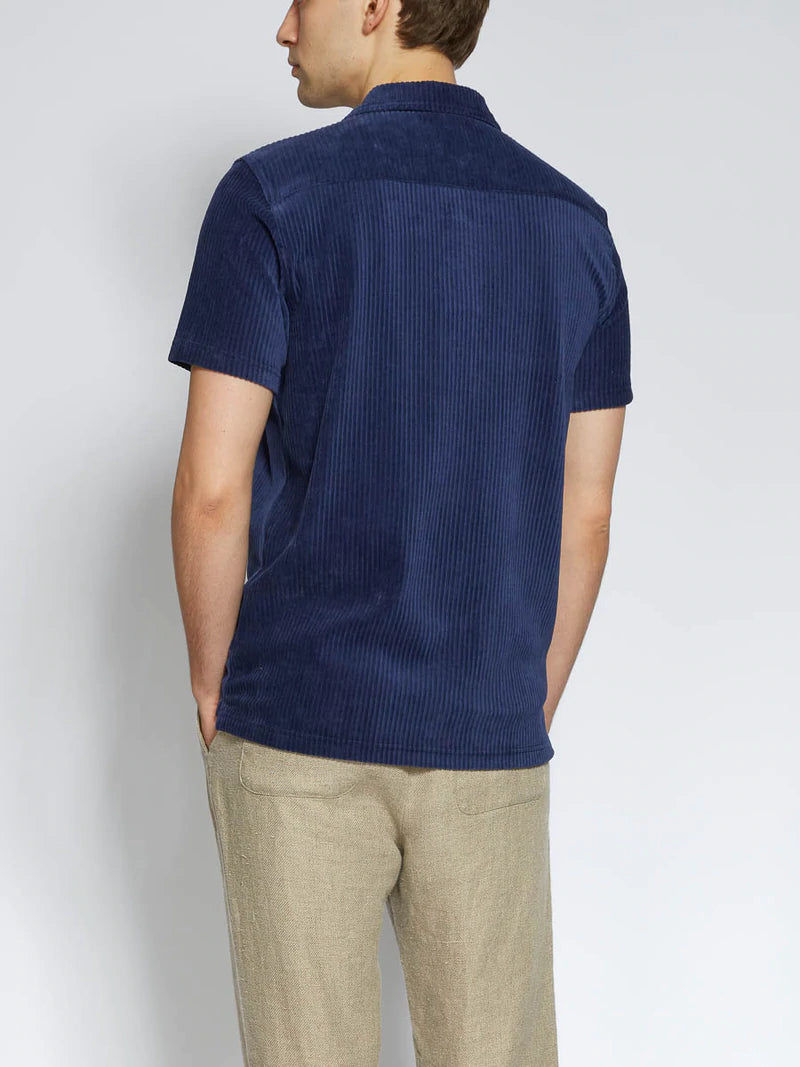 Oliver Spencer Lulworth Riviera Short Sleeve Jersey Shirt - Navy - Burrows and Hare