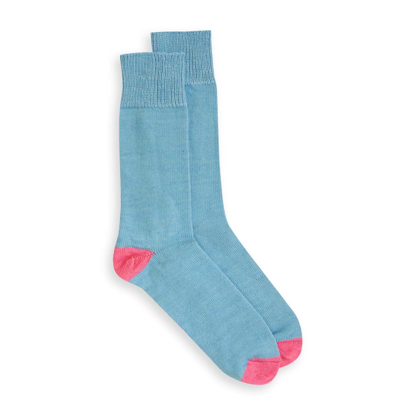 Burrows & Hare Alpaca Socks - Sky & Pink