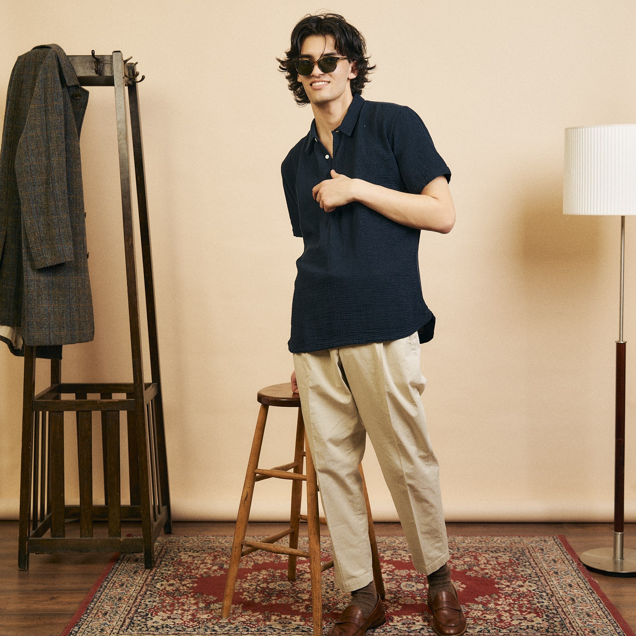 Short Sleeve Morton Shirt  - Navy