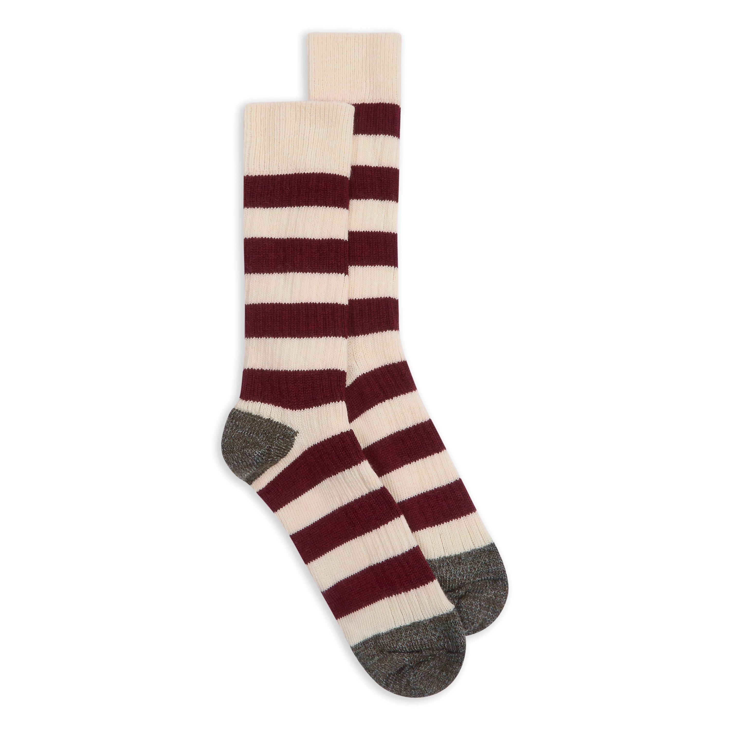 Hoops Socks - Burgundy