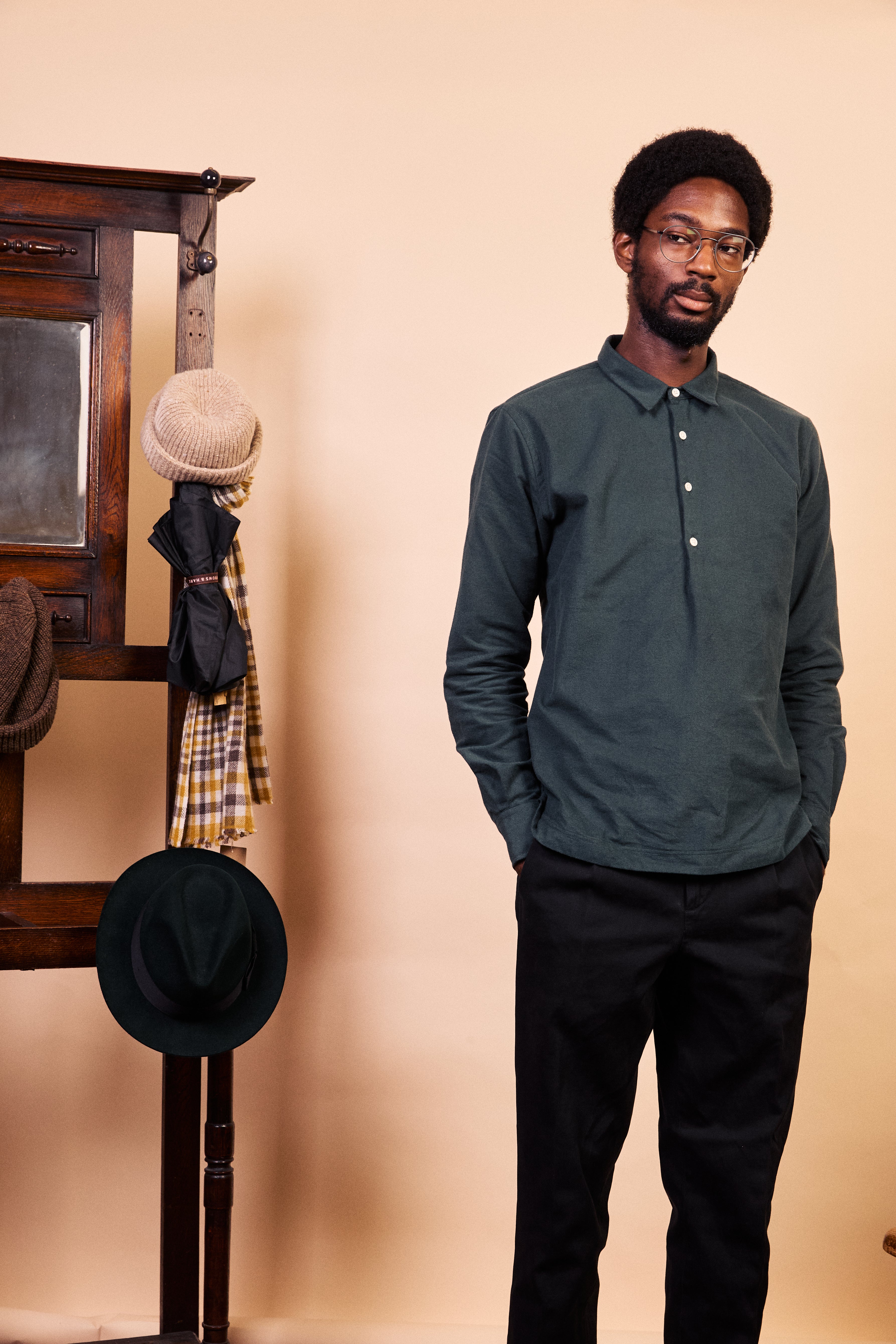 Cotton Pop Over Shirt - Green Flannel