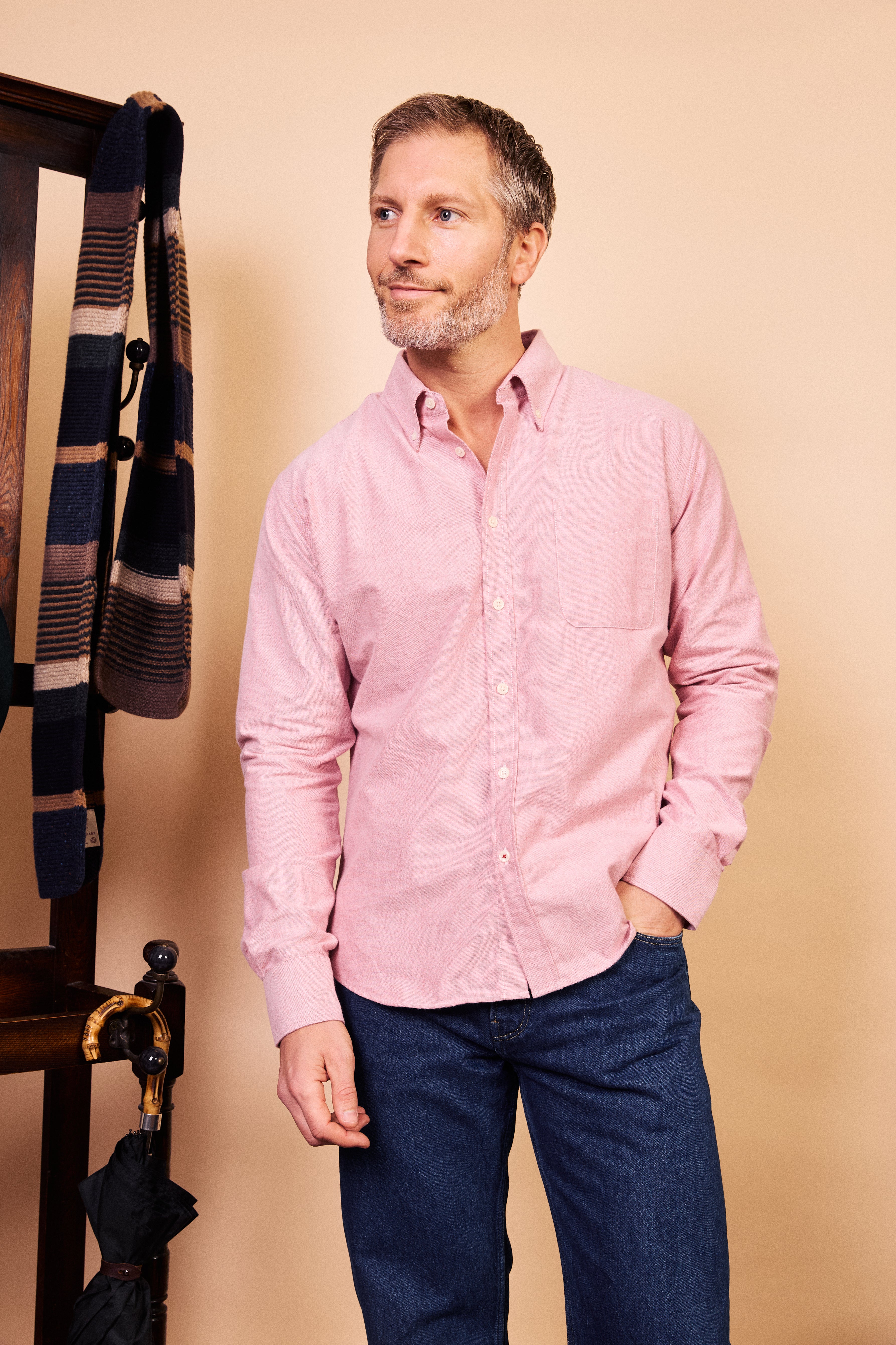 Button-down Cotton Oxford Shirt - Pink