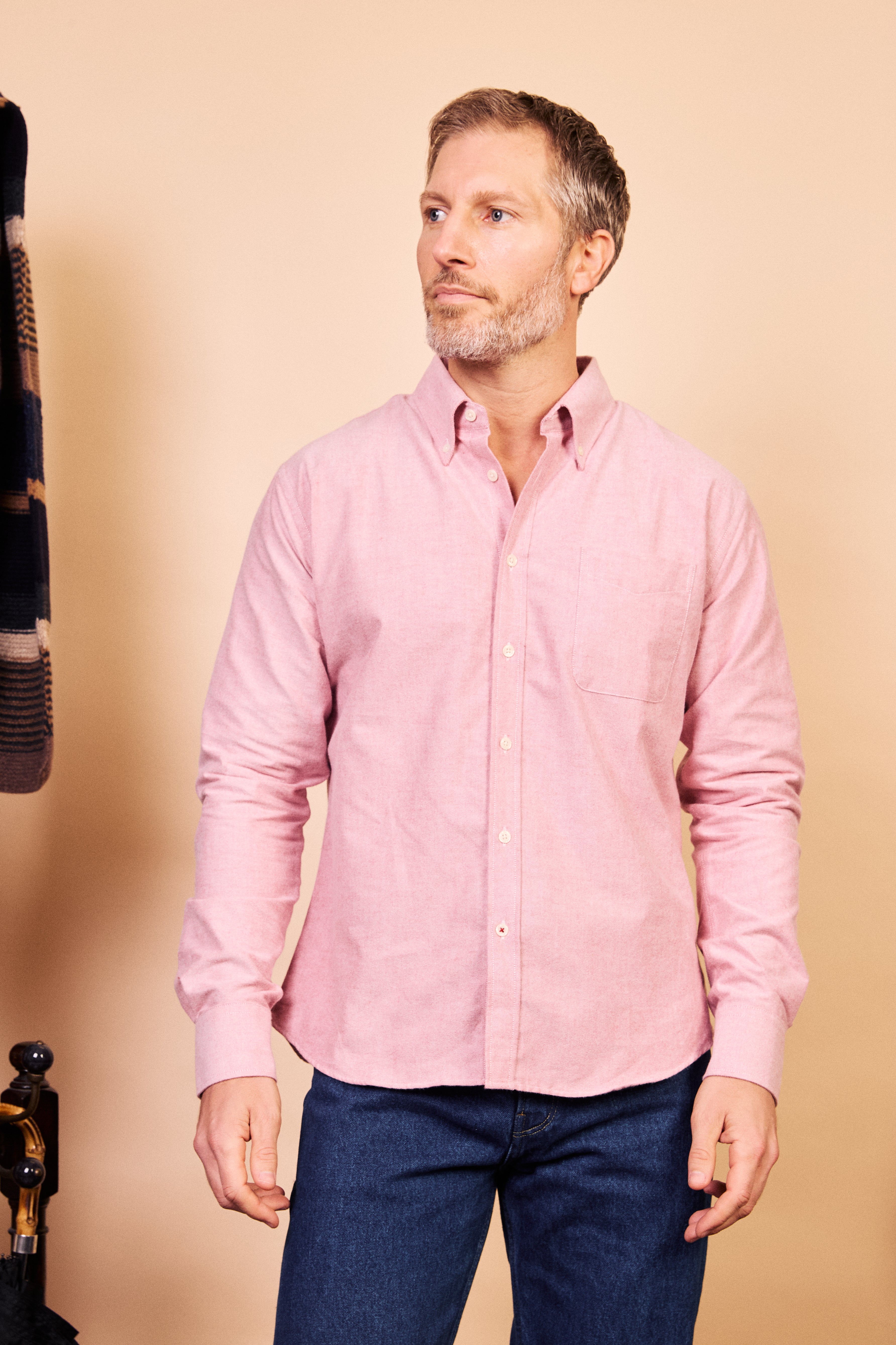 Button-down Cotton Oxford Shirt - Pink