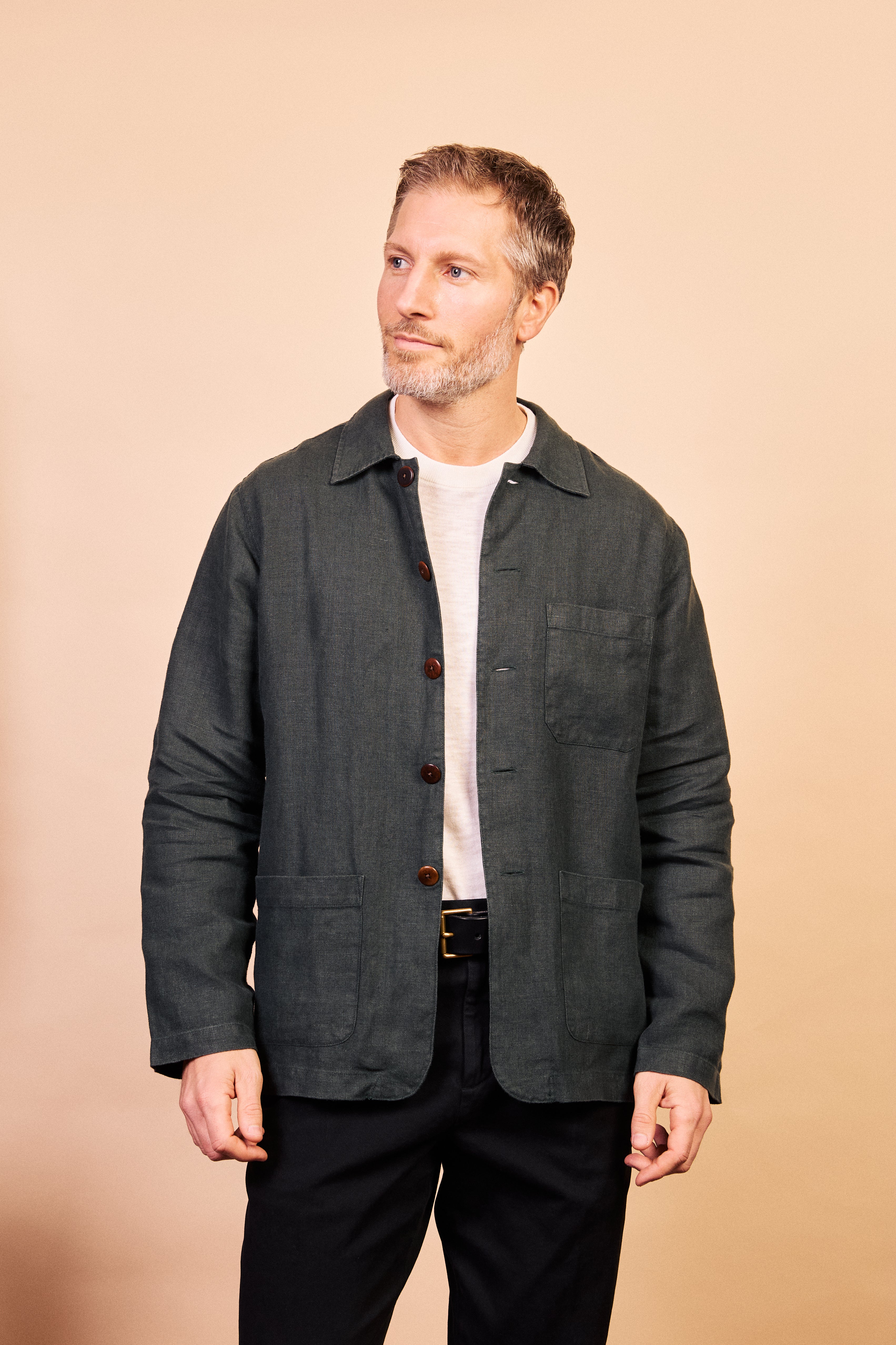 Linen Iffley Jacket - Eucalyptus