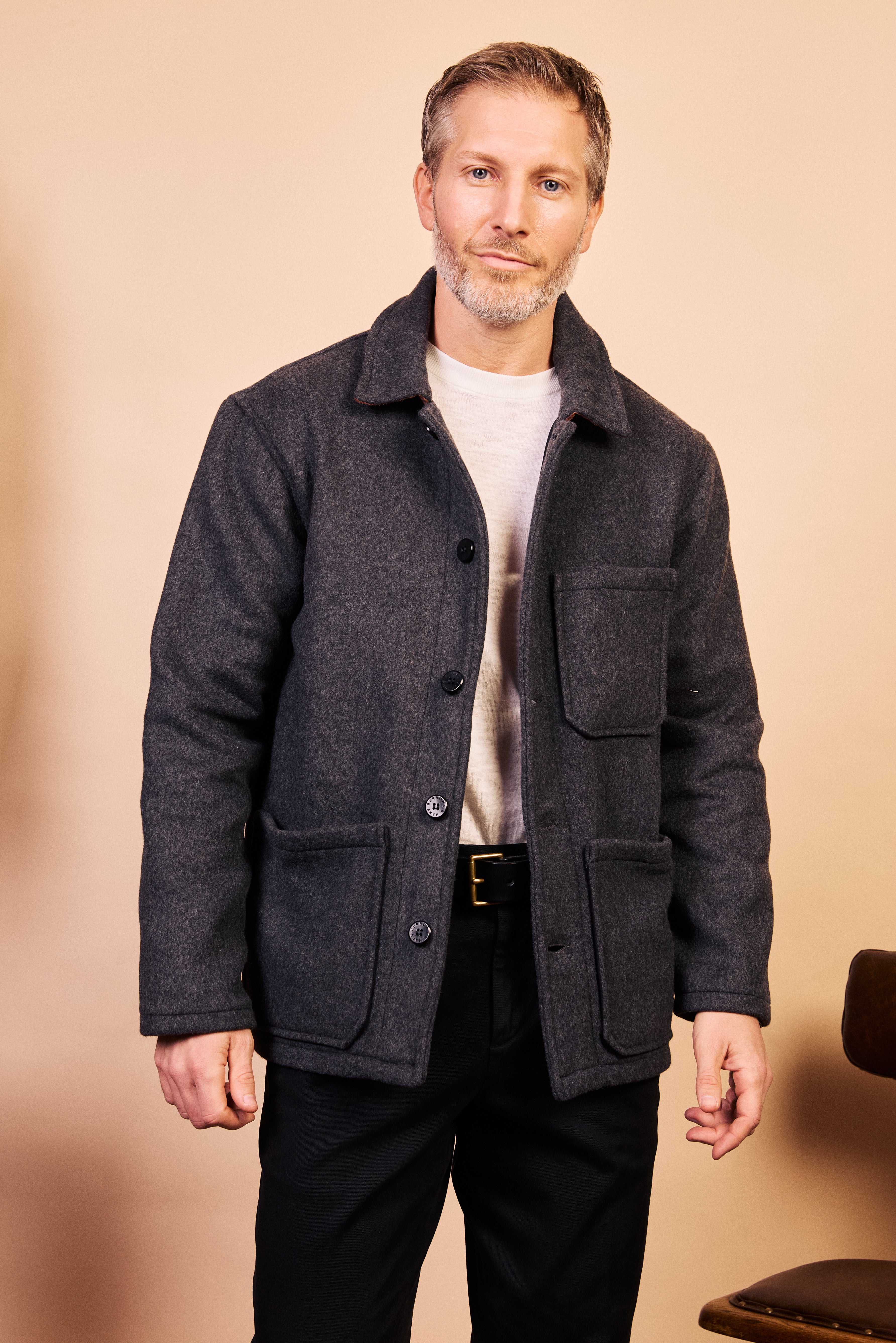 Wool Workwear Jacket - Grey