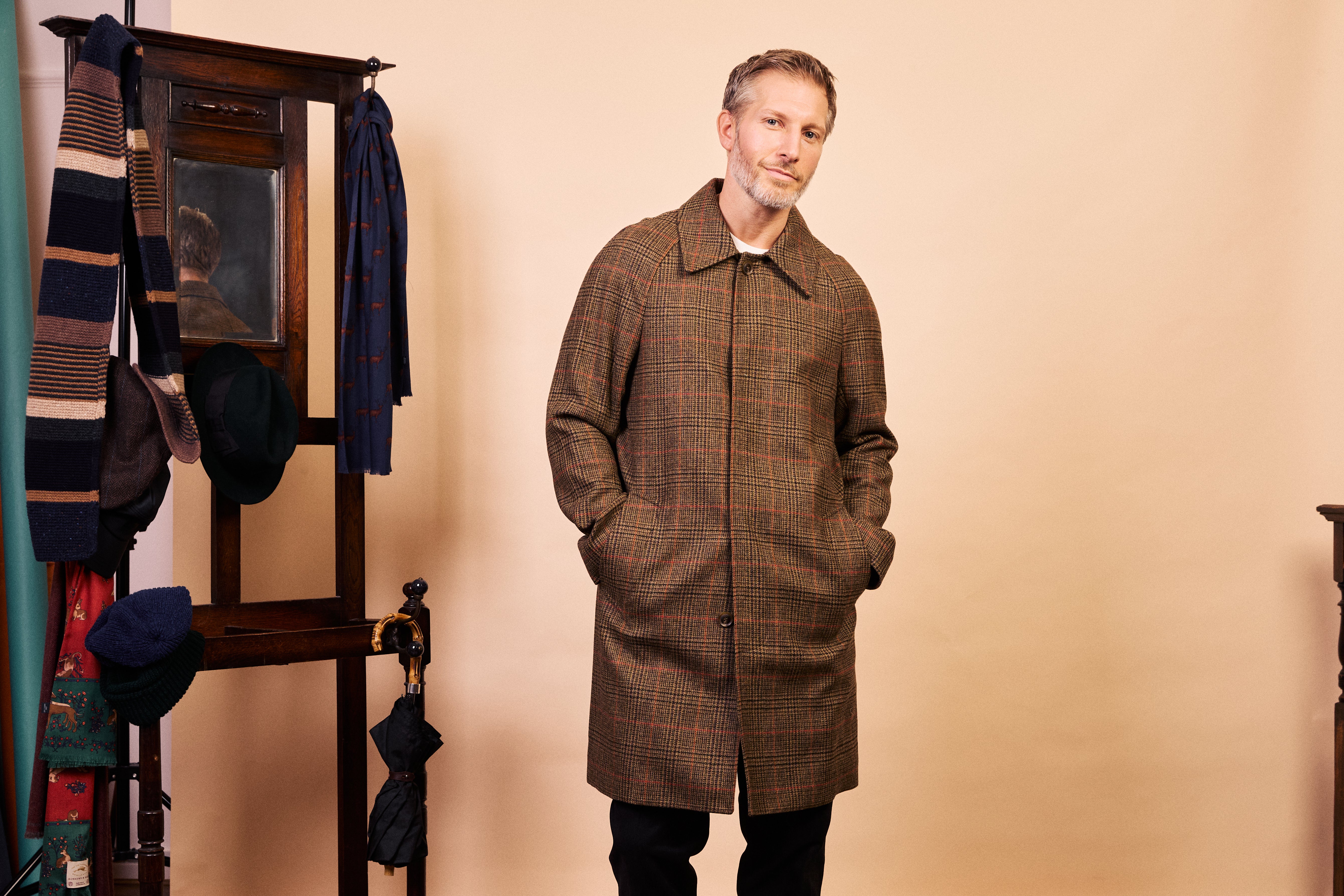 Gladstone Yorkshire Tweed Overcoat - Houndstooth