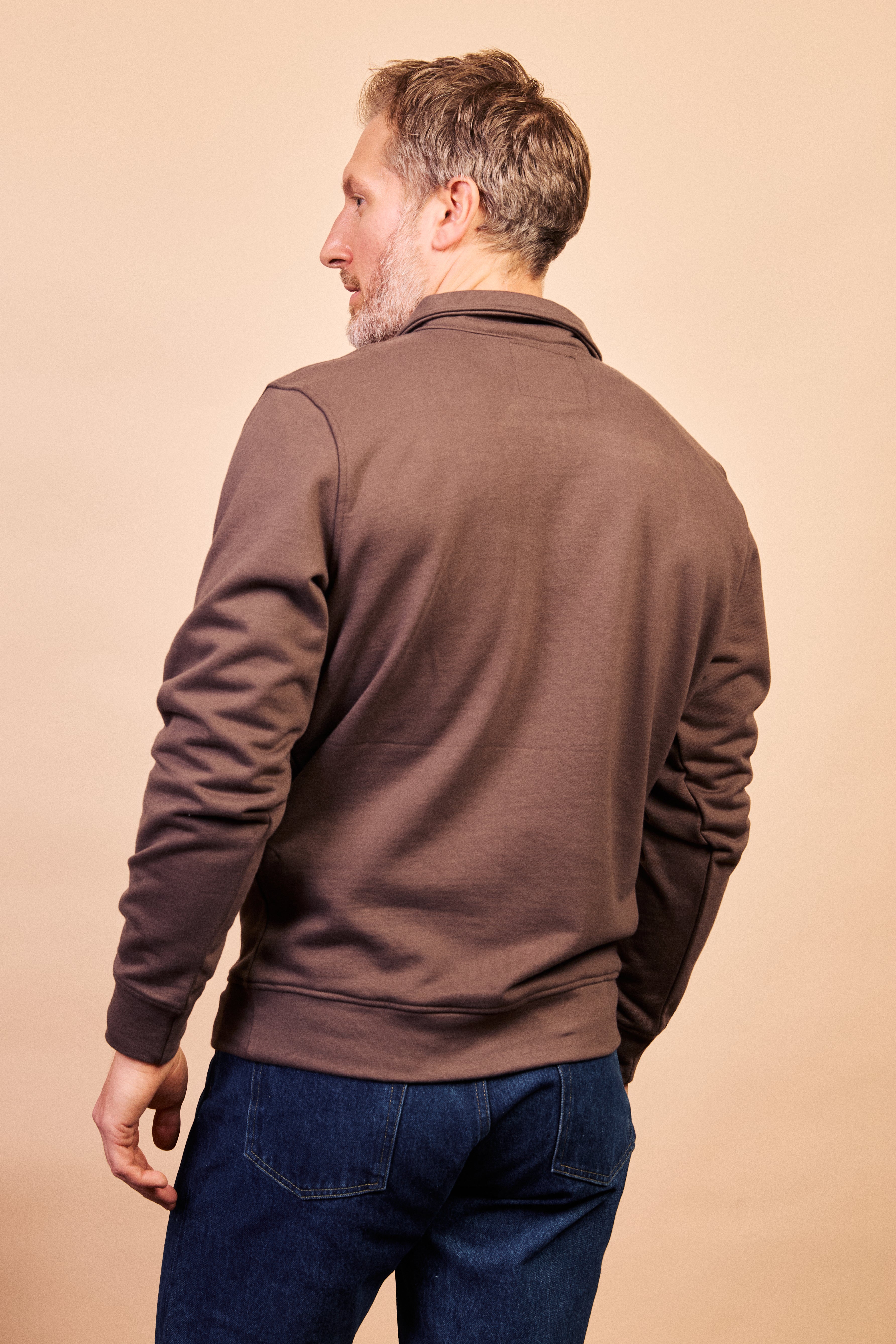 Quarter Zip Sweatshirt - Major Brown