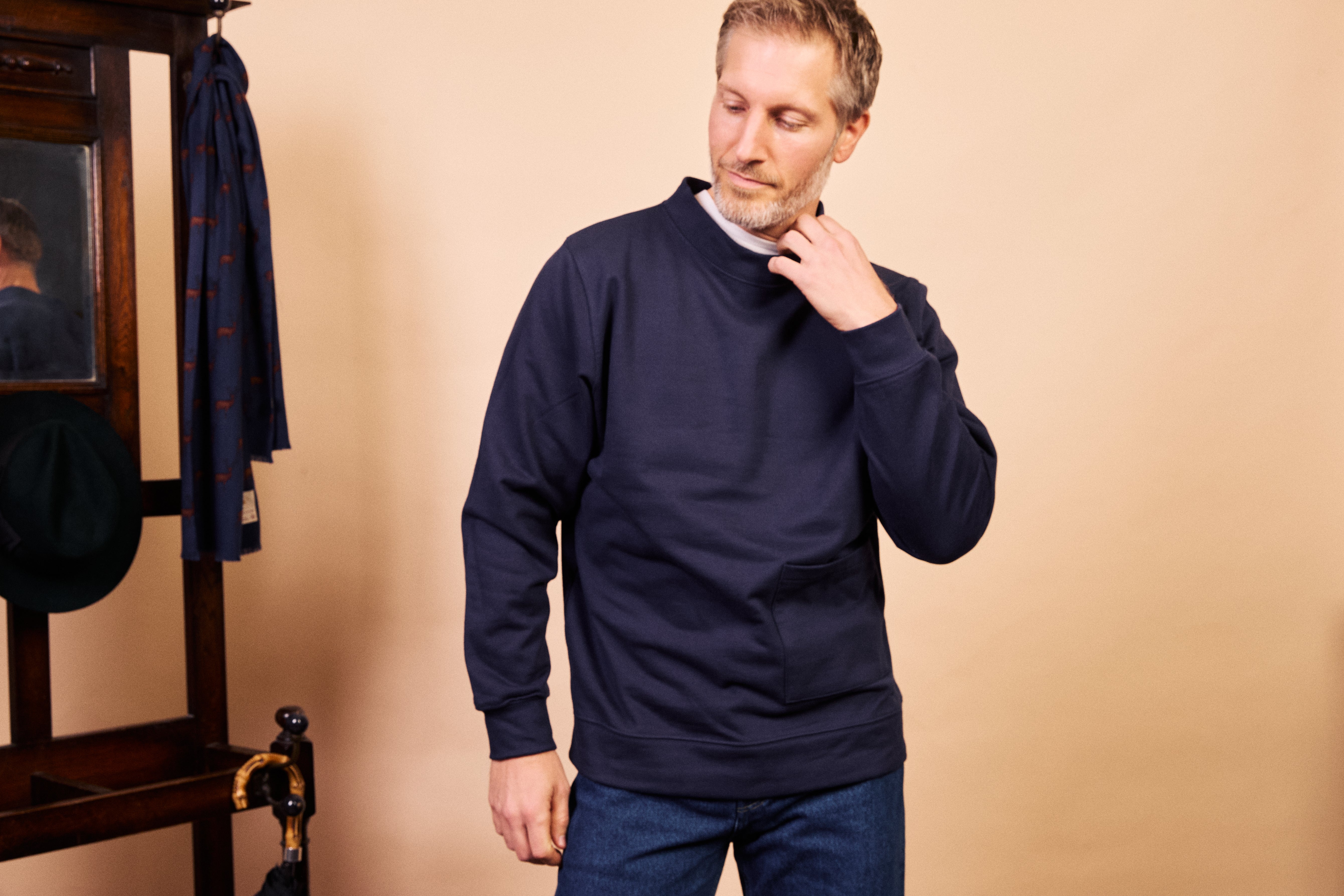 Smock Sweatshirt - Navy