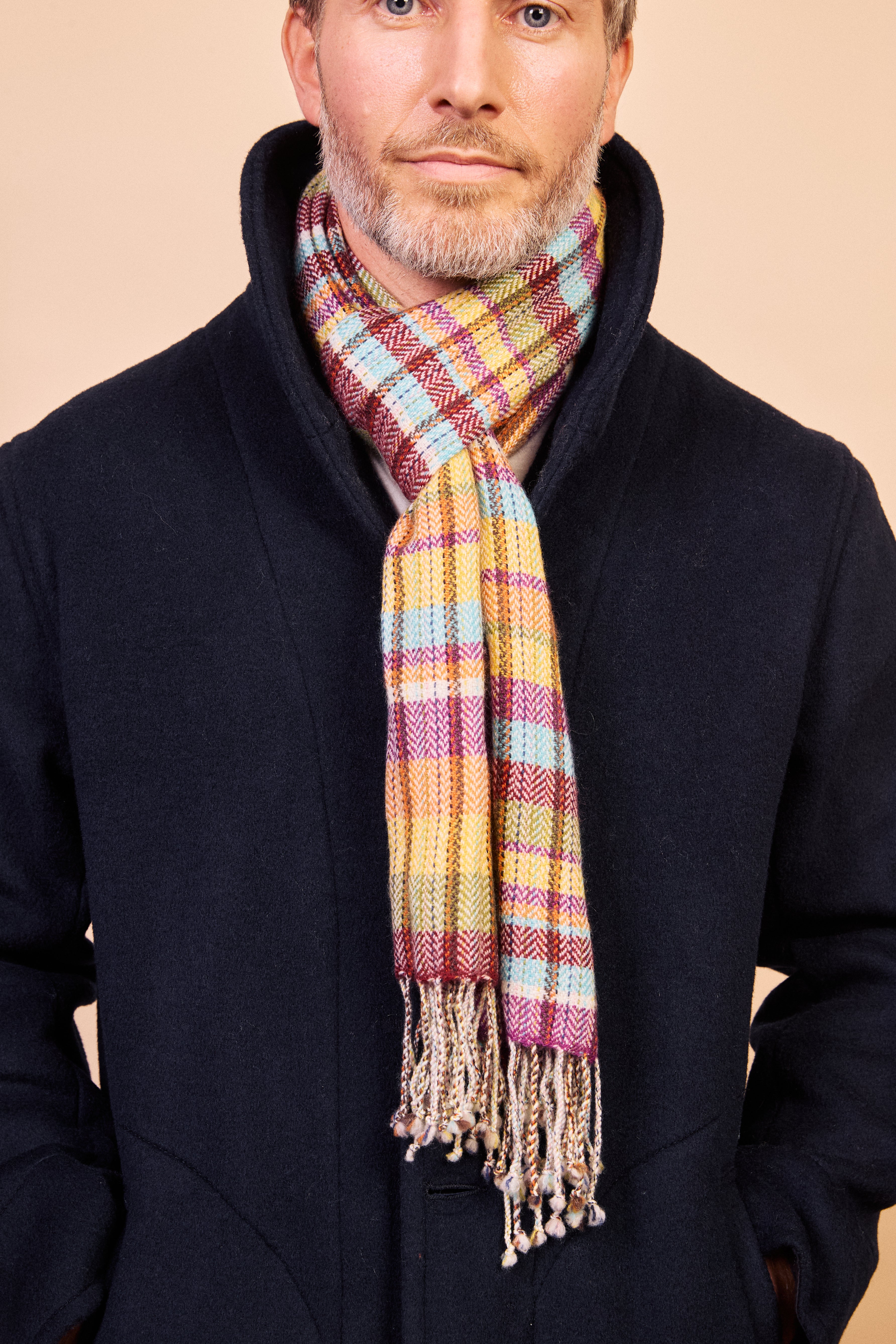 Cashmere & Merino Wool Scarf - Stitched Multi