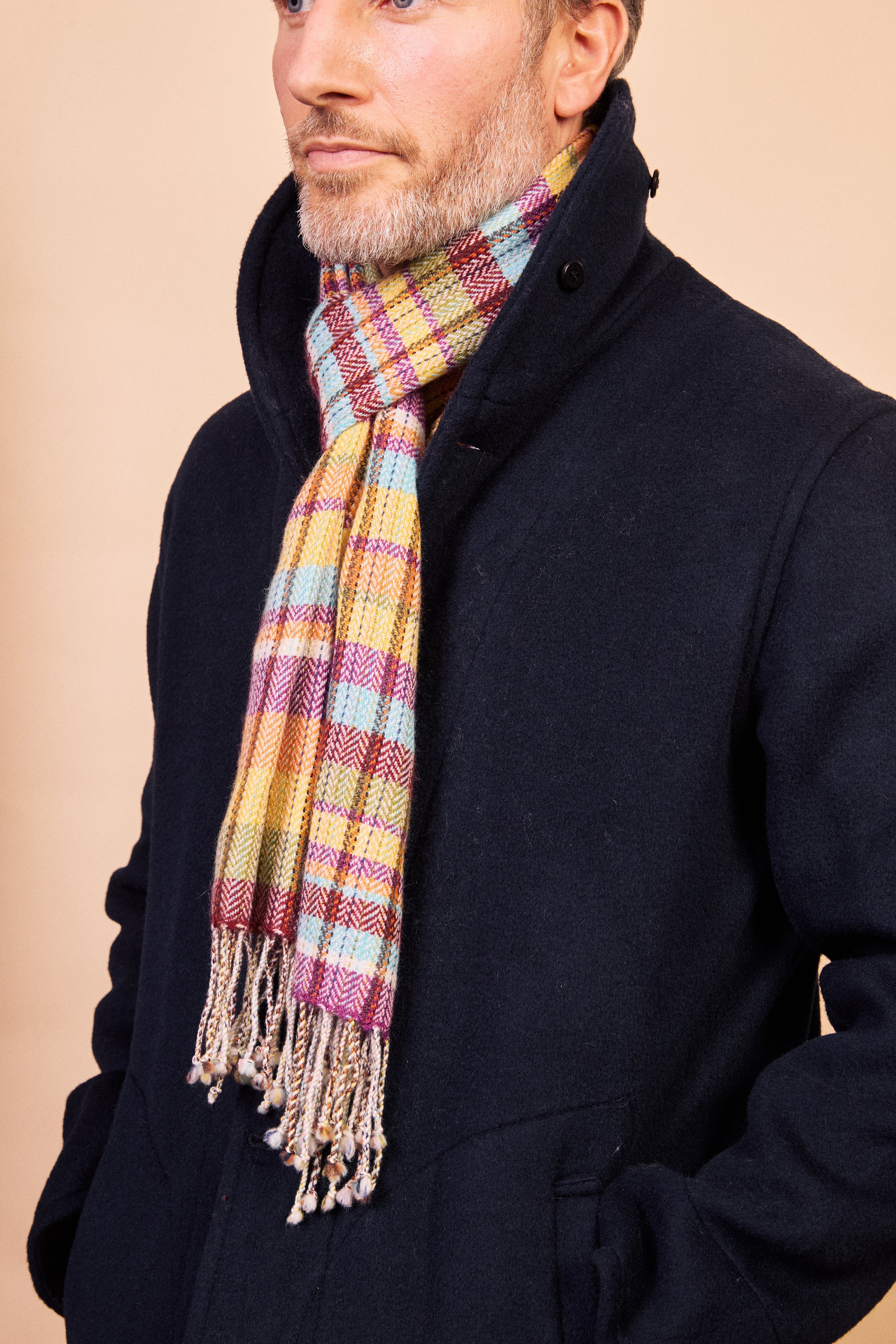 Cashmere & Merino Wool Scarf - Stitched Multi