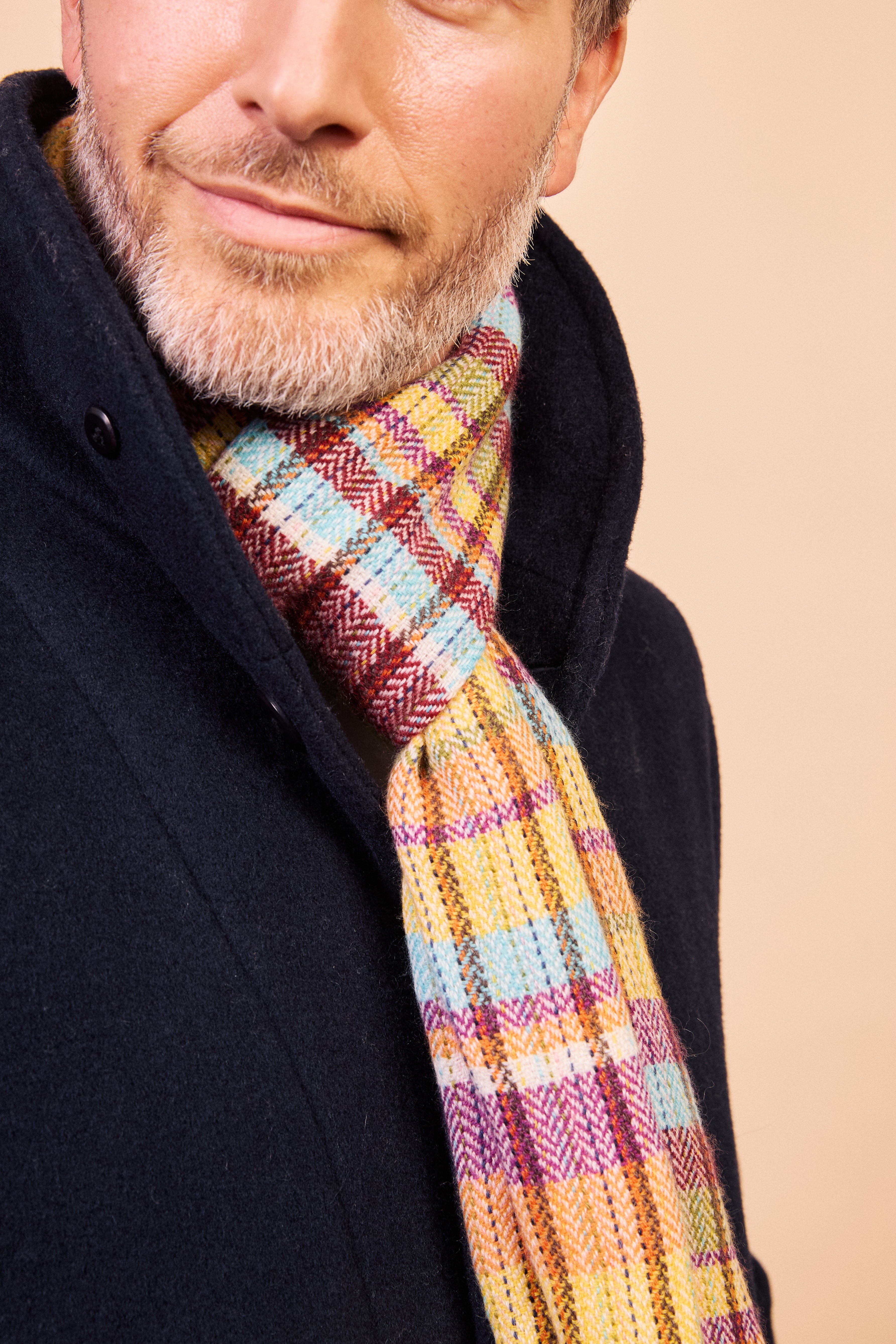 Cashmere & Merino Wool Scarf - Stitched Multi