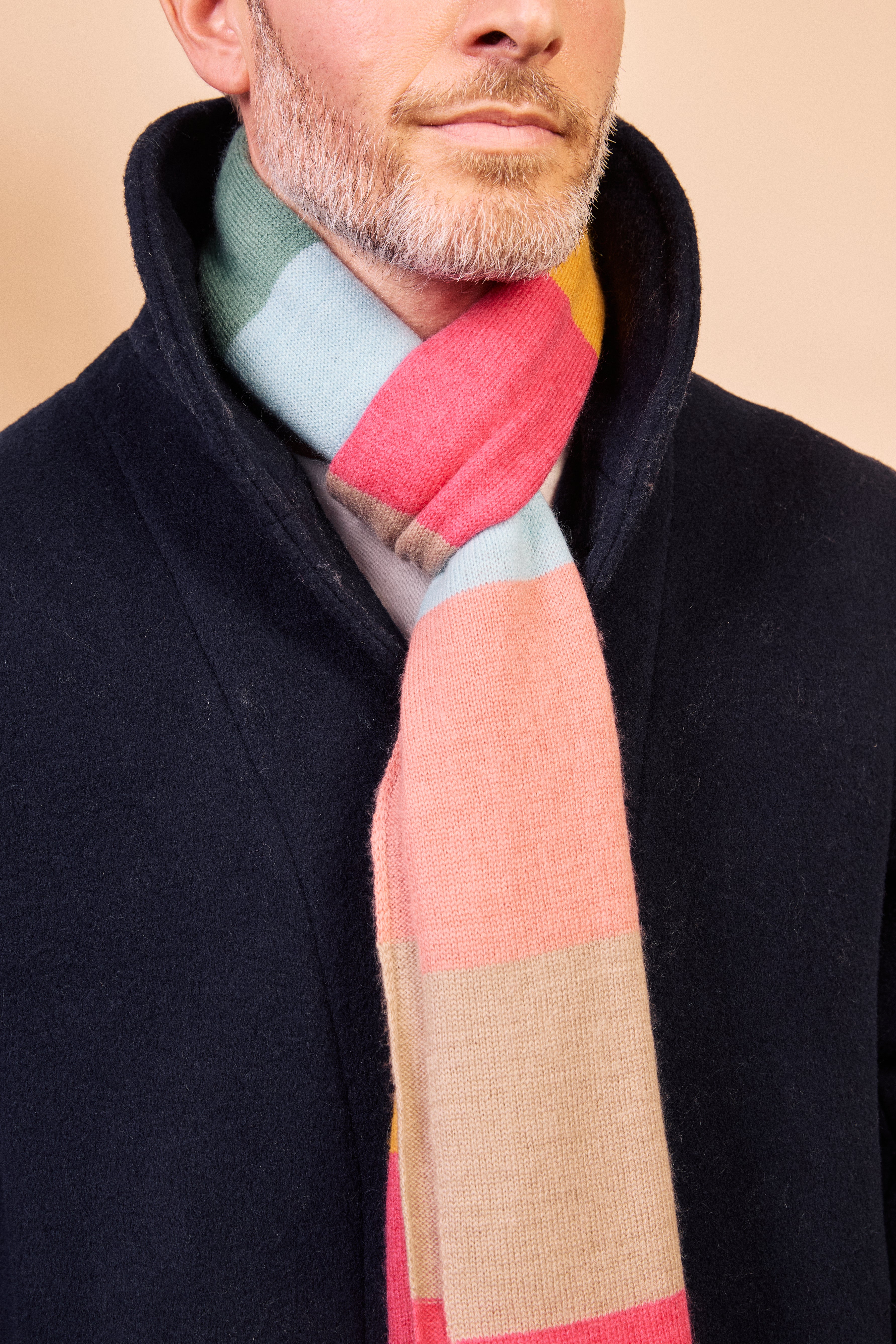 Cashmere & Merino Wool Scarf - Multi Block