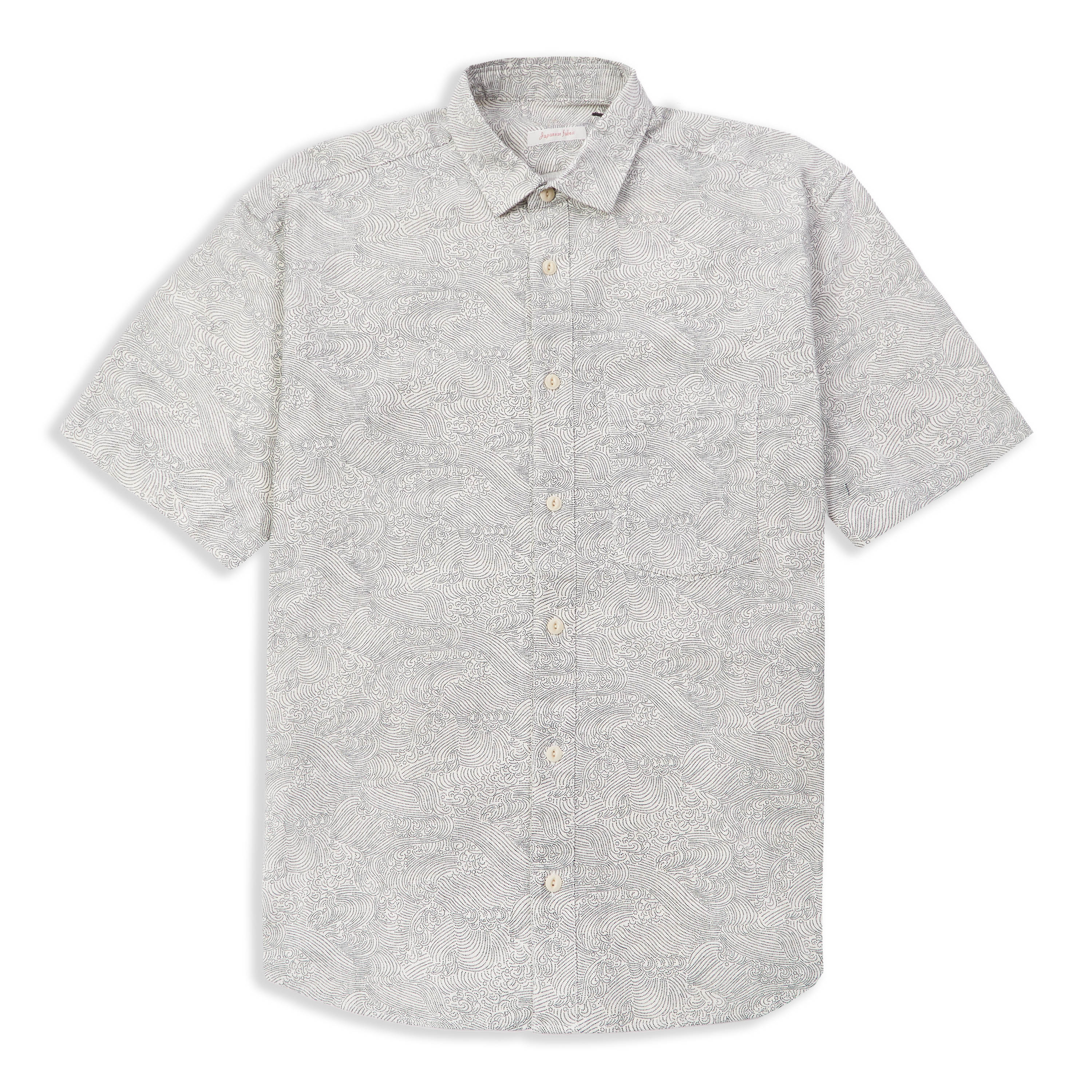 Quadro Short Sleeve Shirt - Japanese Print White