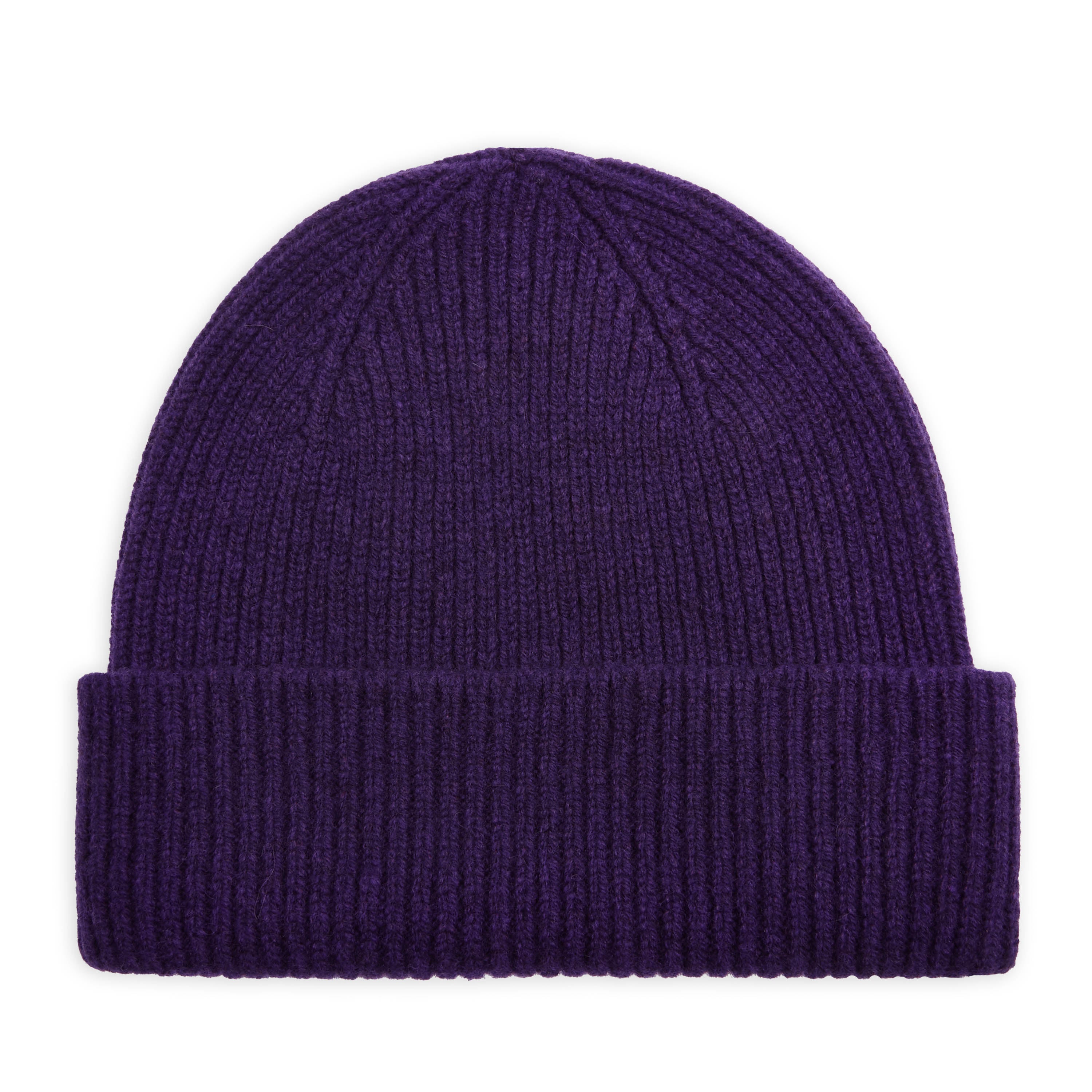 Pure New Wool Beanie Hat - Prune