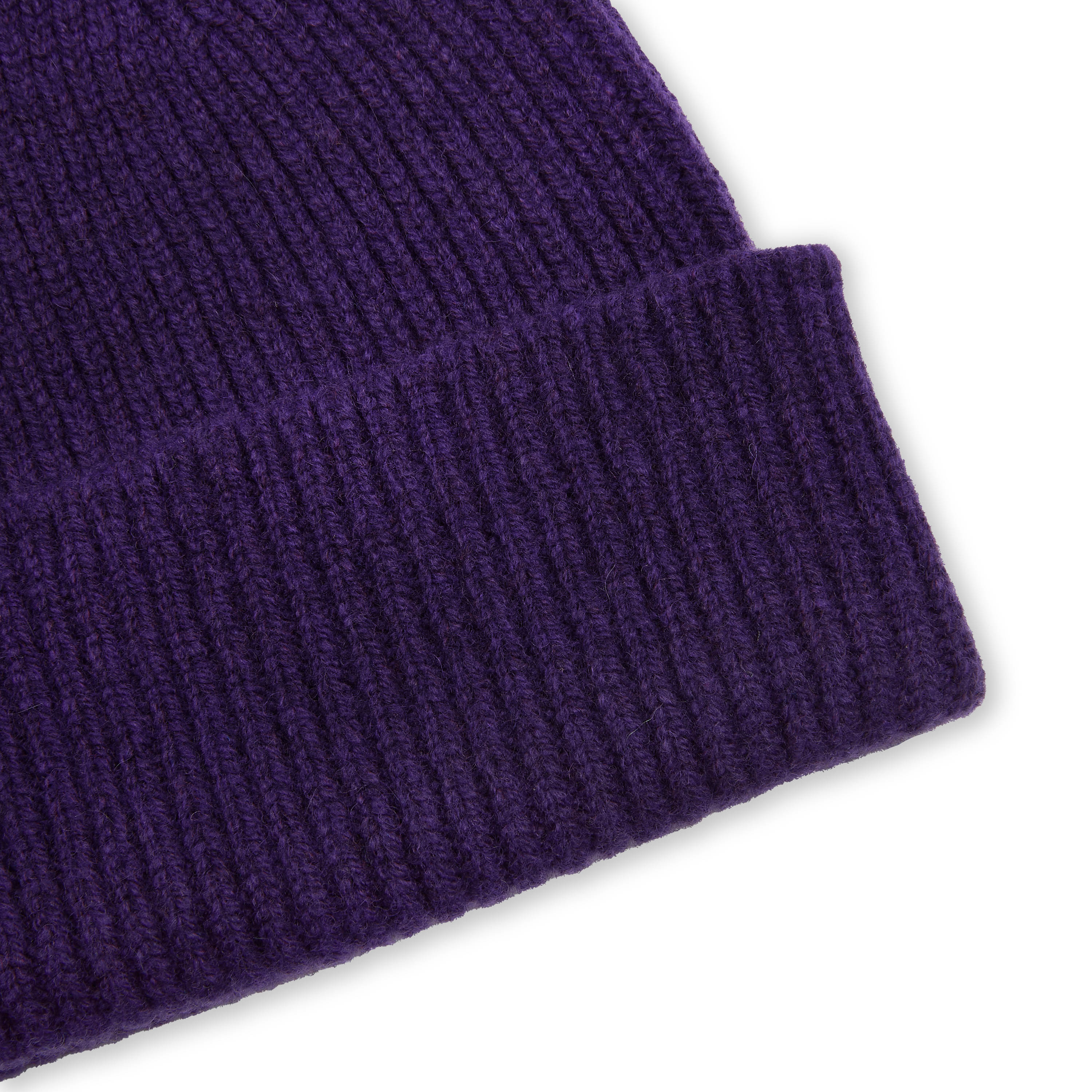 Pure New Wool Beanie Hat - Prune