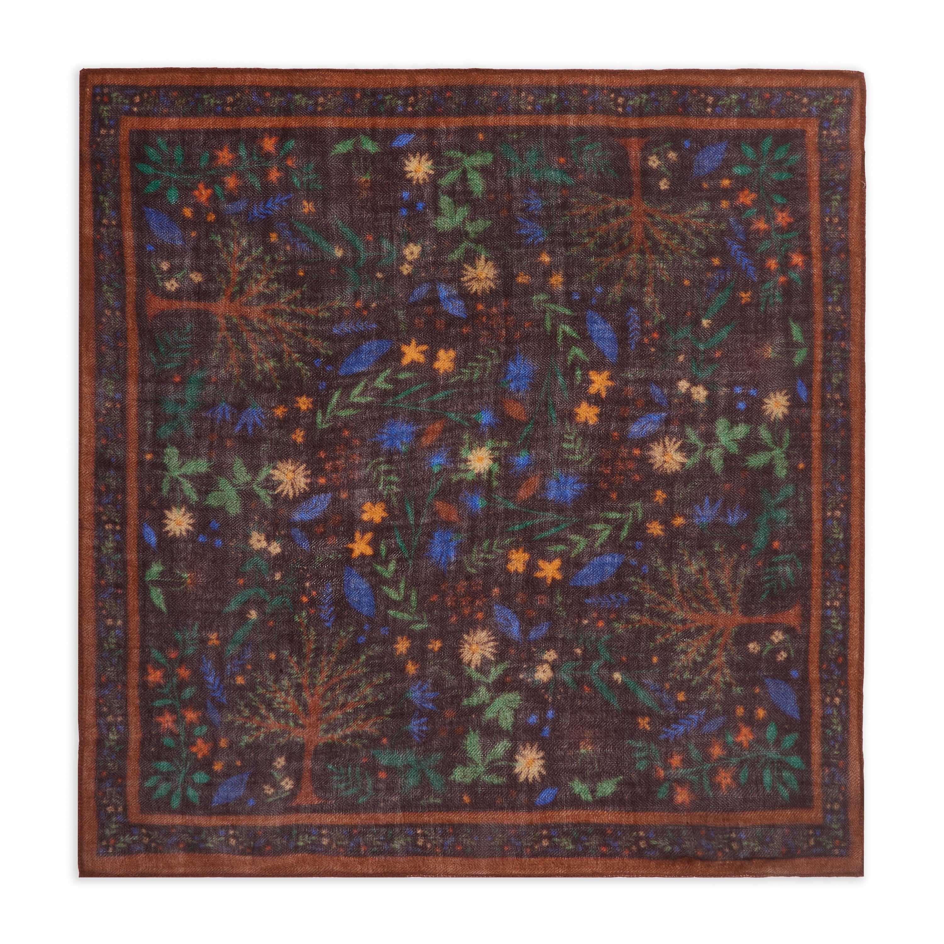 Hartford Wool Square Scarf - Brown