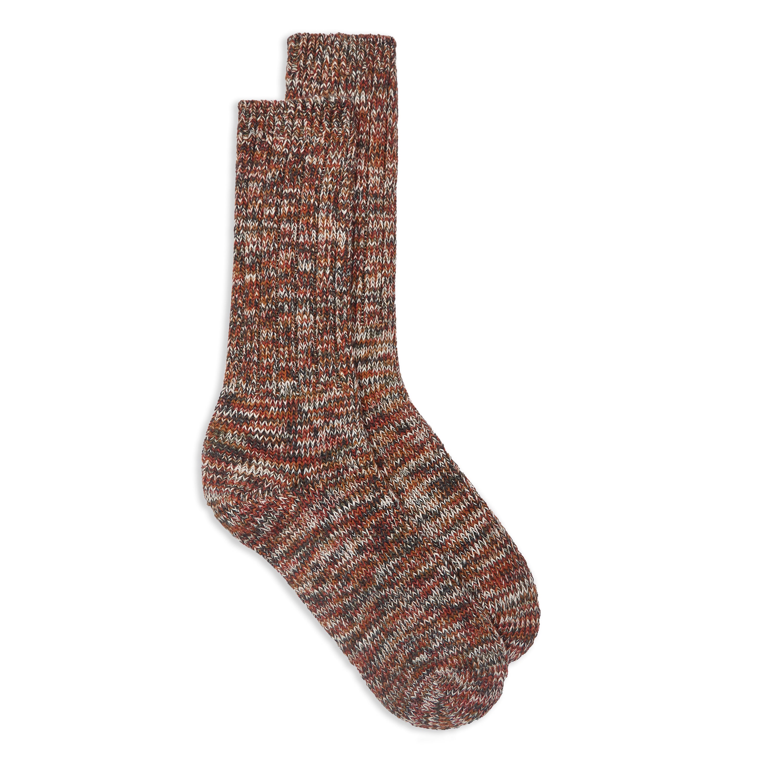 Burrows & Hare Fleck Socks - Brick