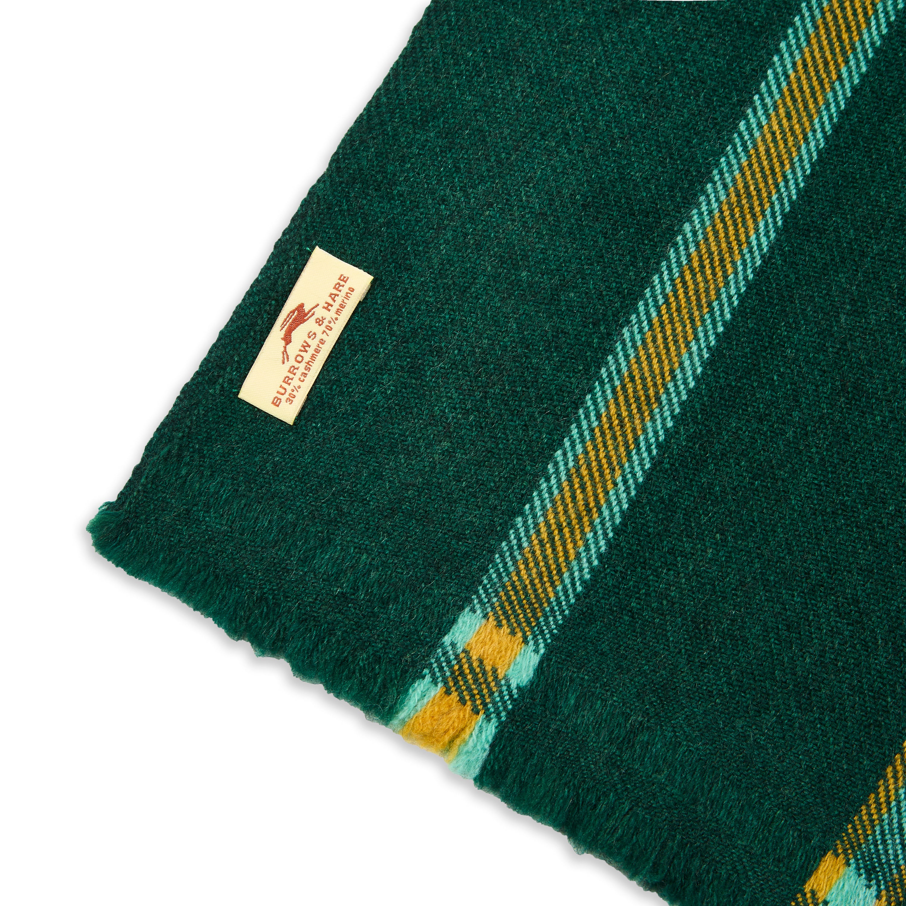  Wool Scarf - Green Stripe