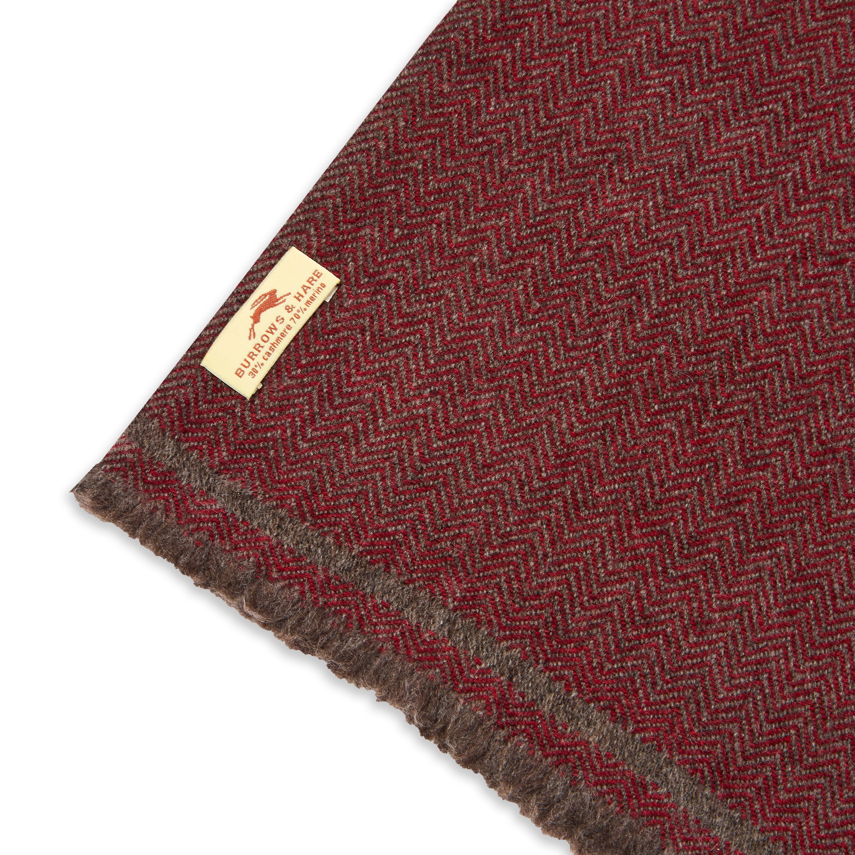 Wool Scarf - Burgundy Herringbone