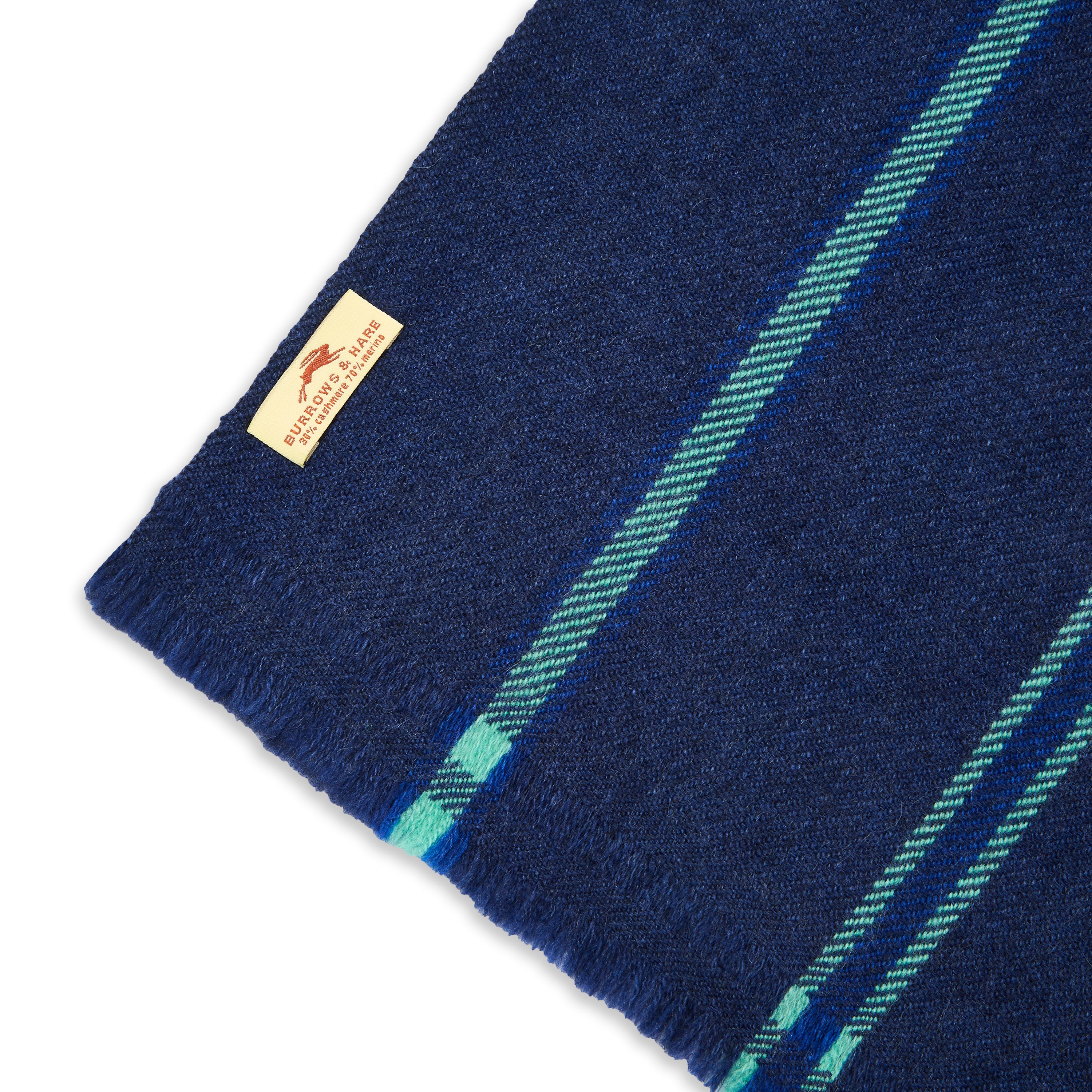 Merino Wool Scarf - Blue Stripe