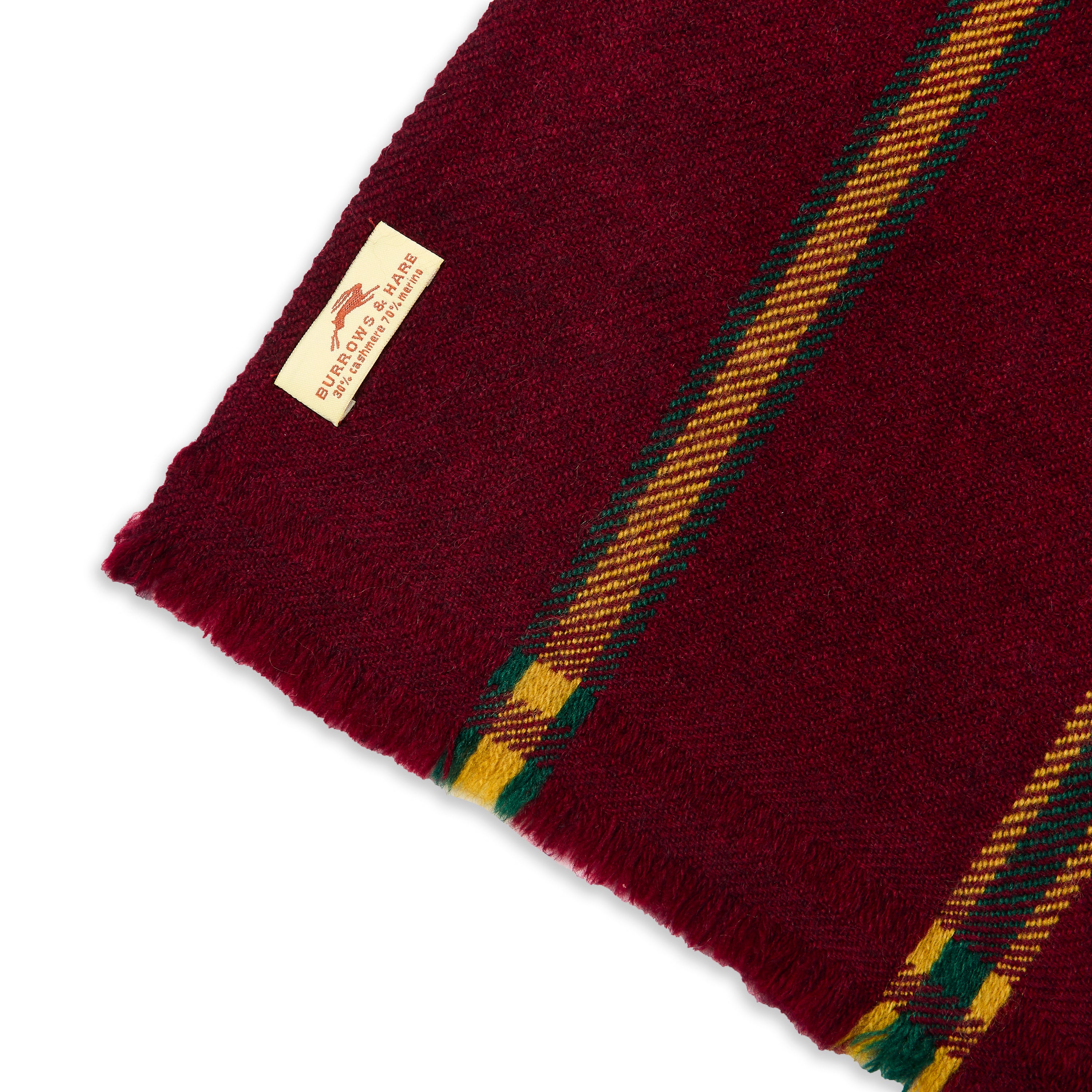 Wool Scarf - Burgundy Stripe