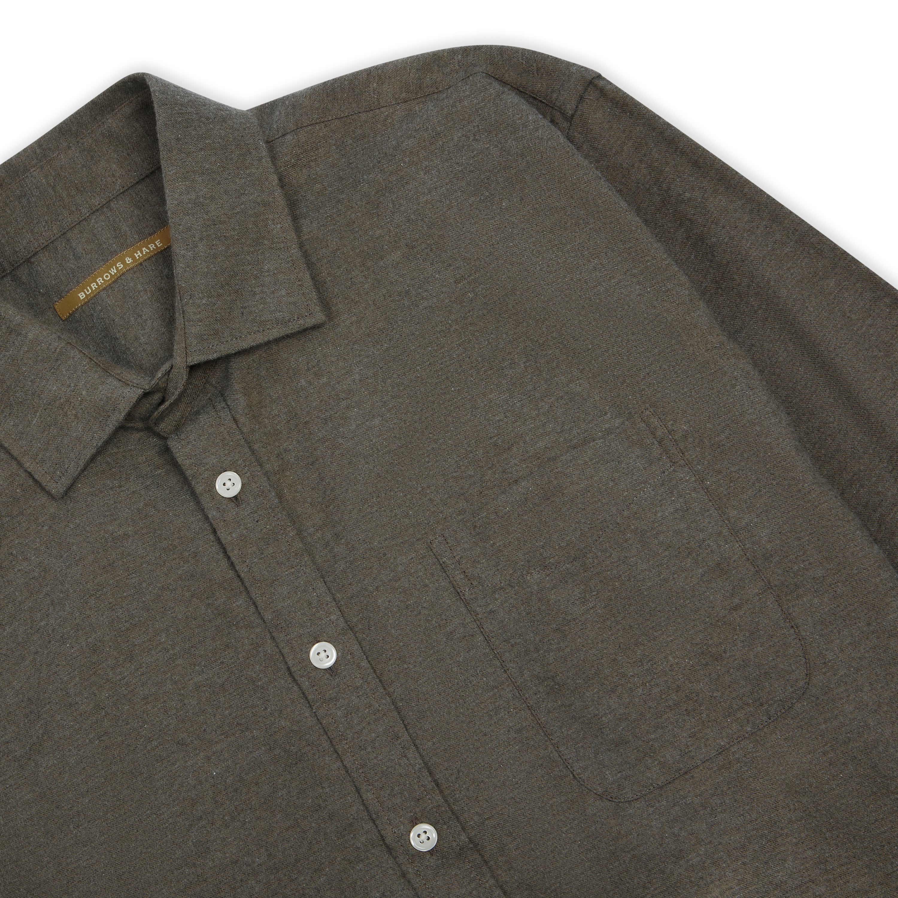 Classic Cotton & Cashmere Shirt - Marl Olive