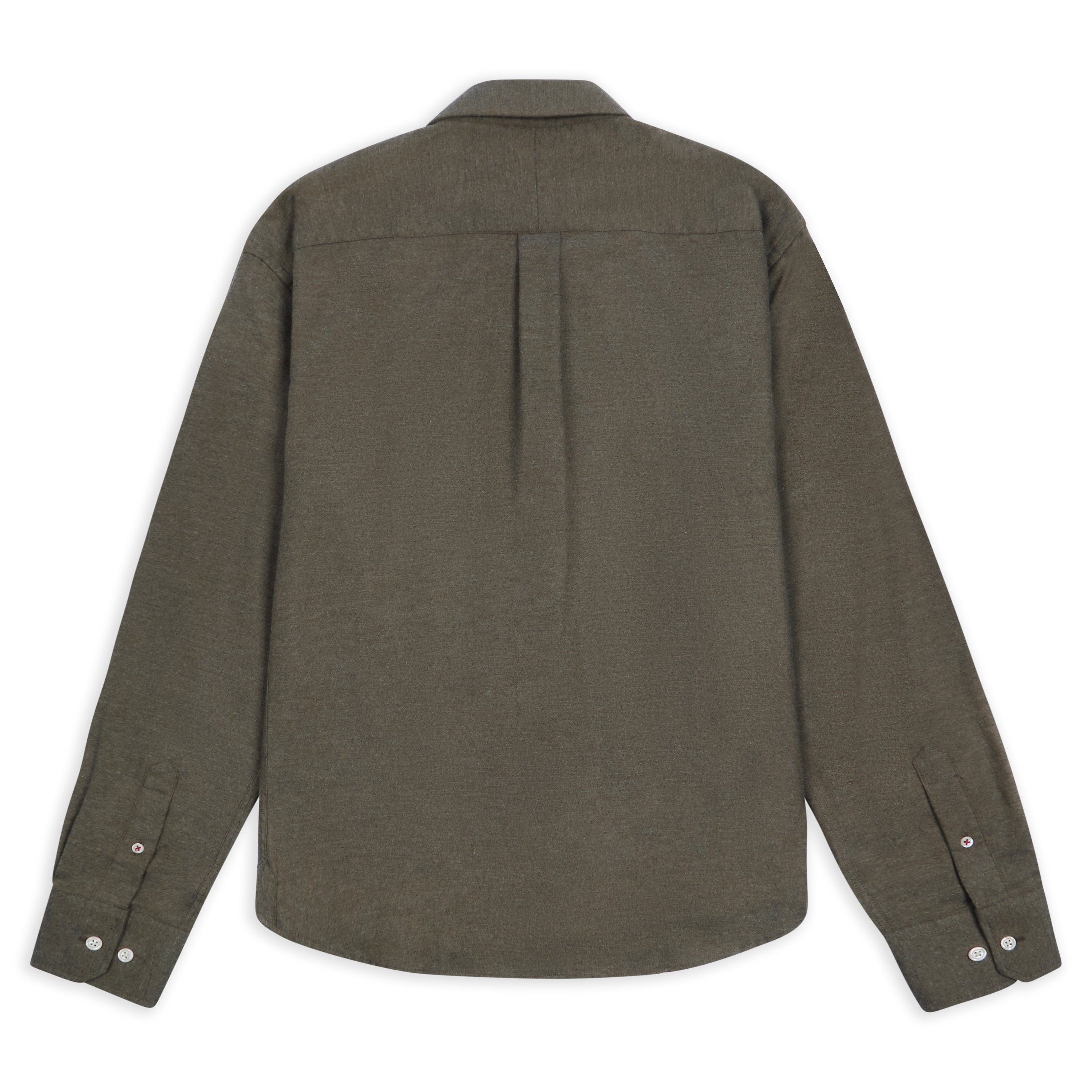 Classic Cotton & Cashmere Shirt - Marl Olive