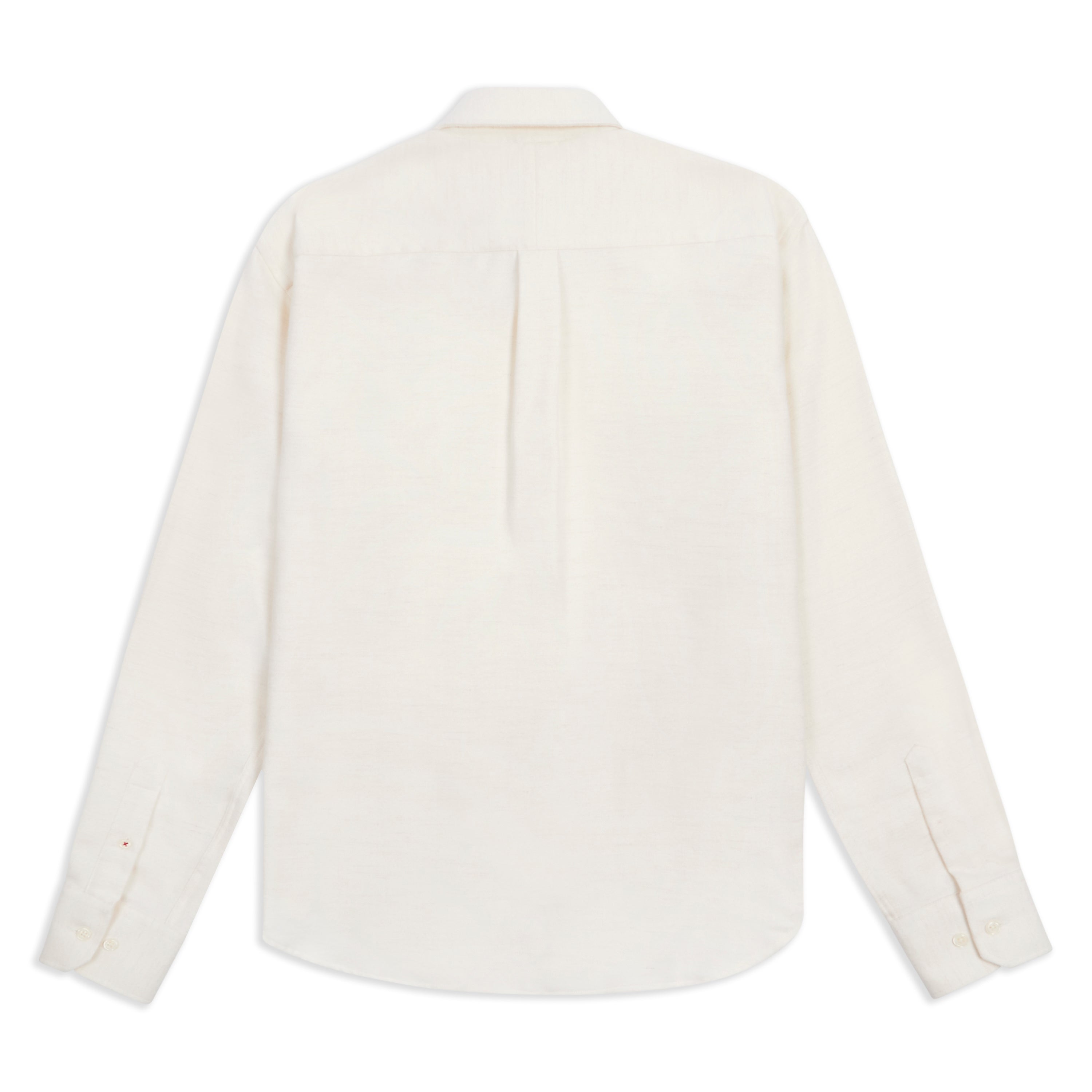 Classic Cotton & Cashmere Shirt - Cream Herringbone