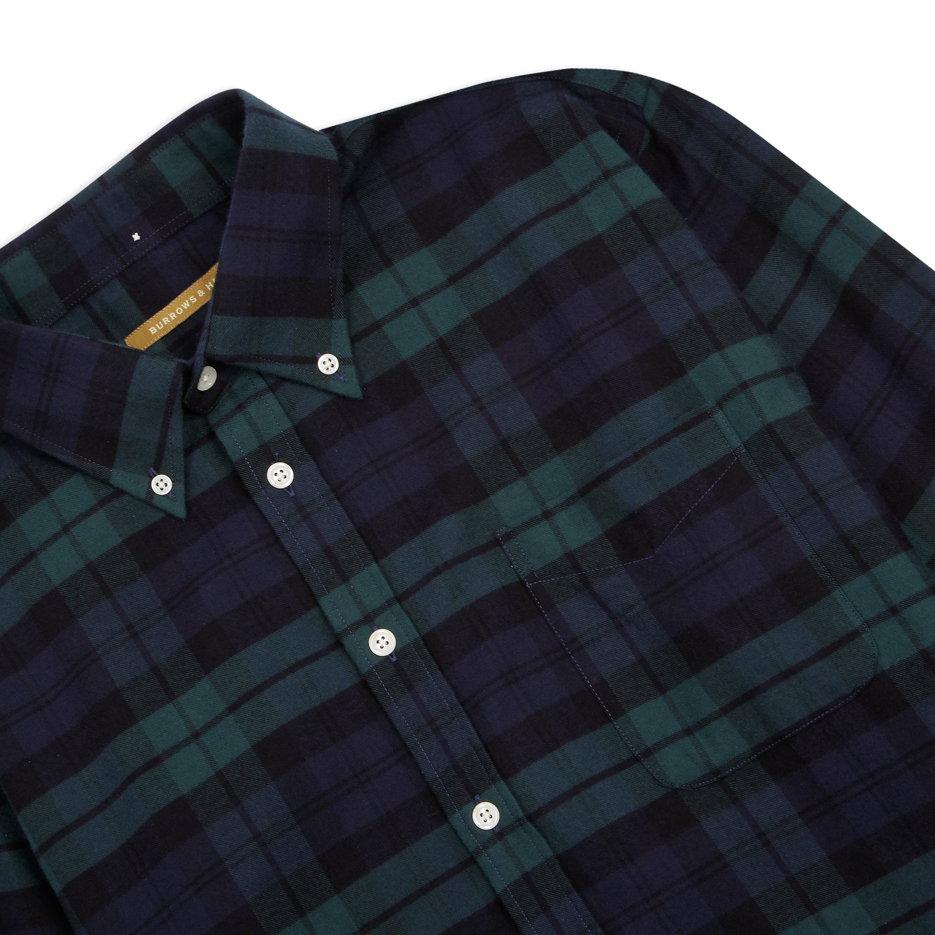 Button-down Cotton Shirt - Green Check Blackwatch